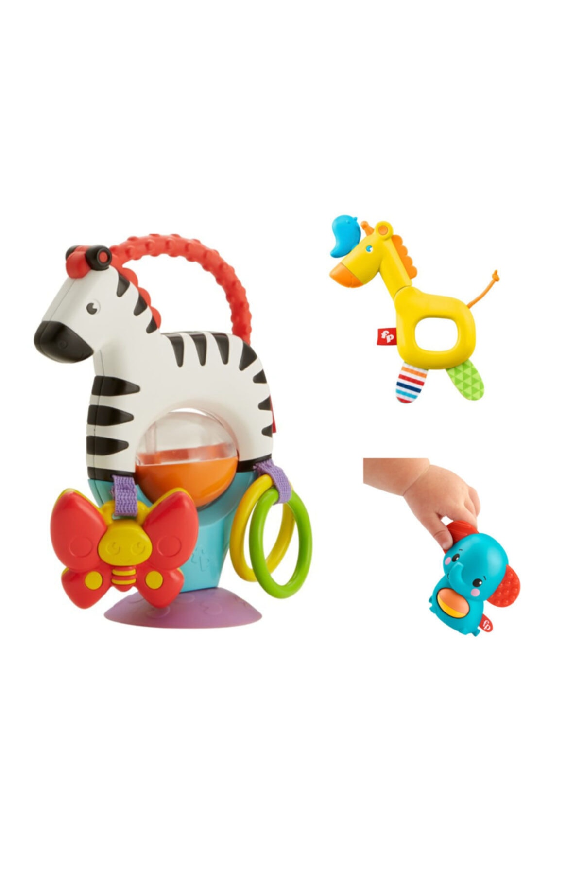 FISHER PRICE Sevimli Zebra Mama Koltuğu Oyuncağı Ve Dişlik Ve Mini Hayvancıklar 3 ' Lü Set 2