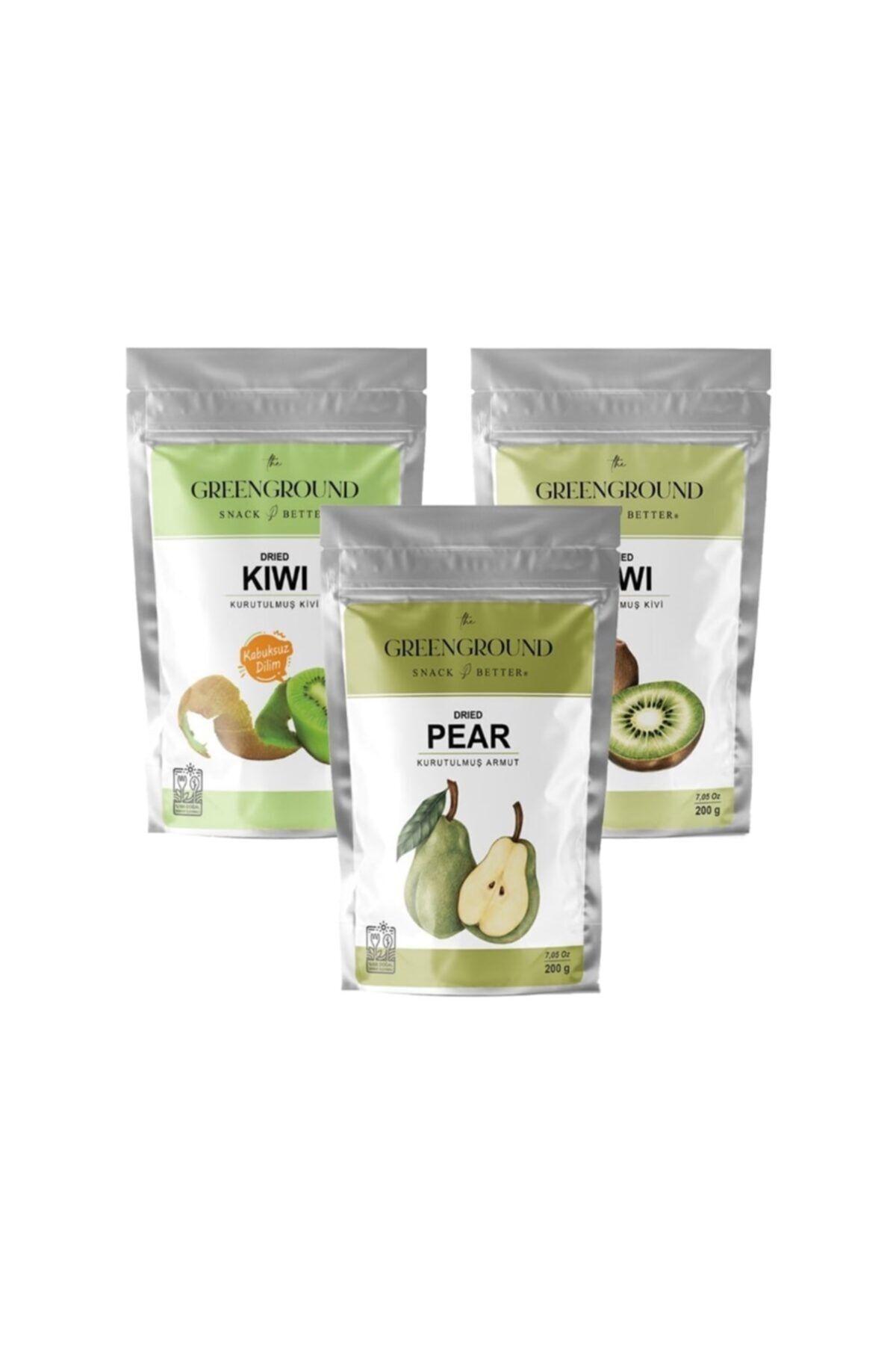 Green Ground Kurutulmuş Kivi 200 Gr X1, Kabuksuz Kivi 200 Gr X1, Armut 200 Gr X1