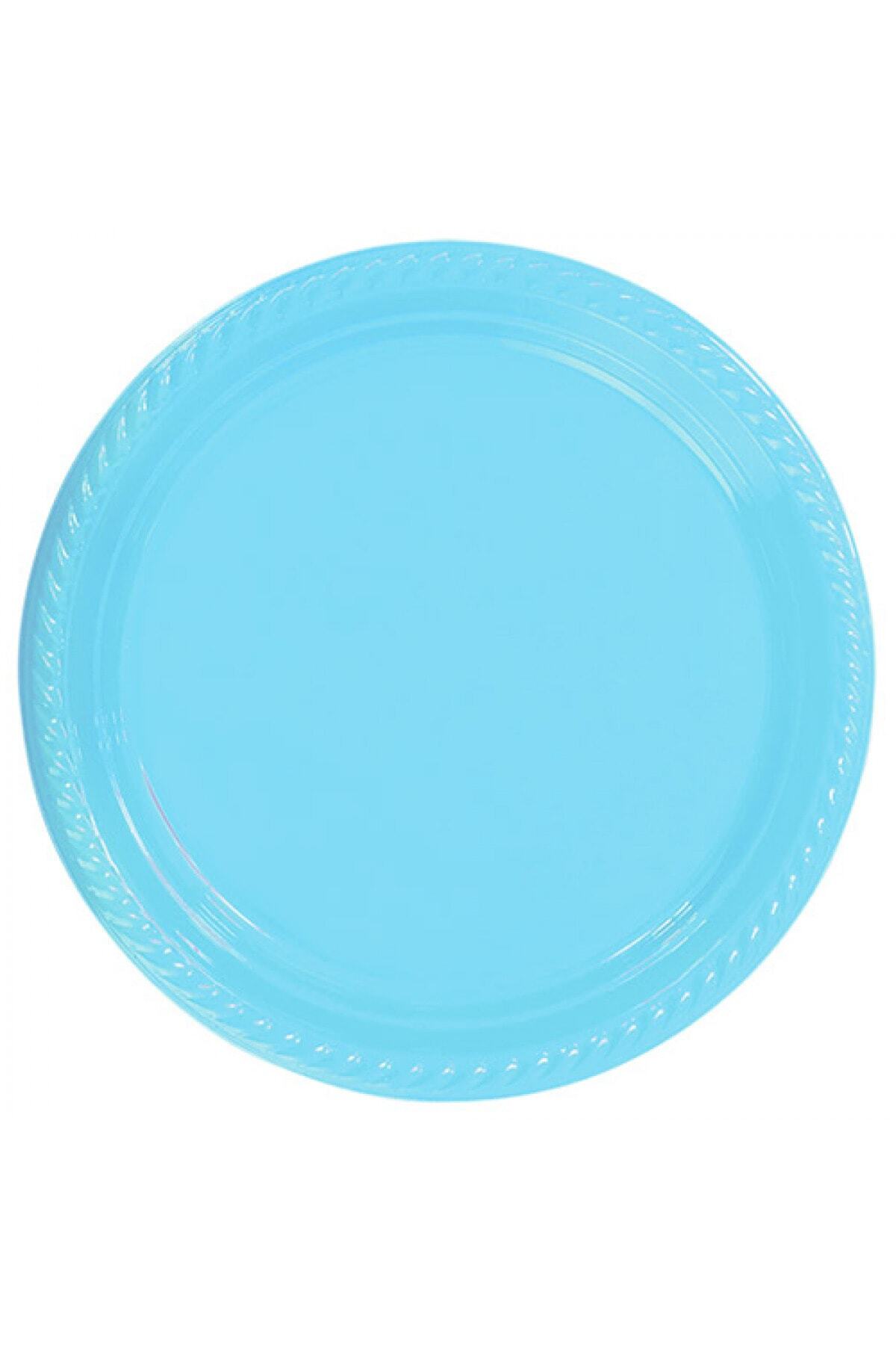 DREAM VEGA Parti Aksesuar Açık Mavi Plastik Tabak 22 cm 25li