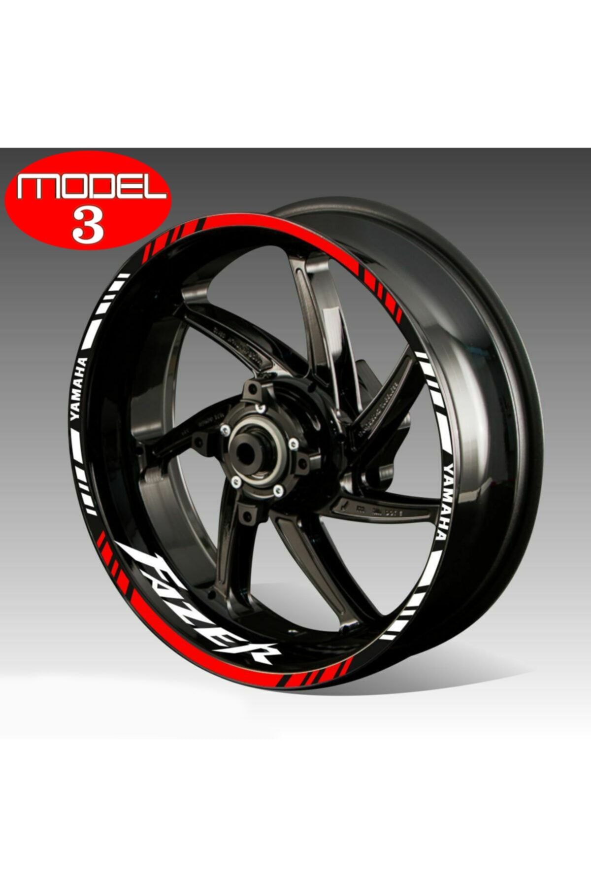 Yamaha Fazer Jant Şeridi Kırmızı Beyaz