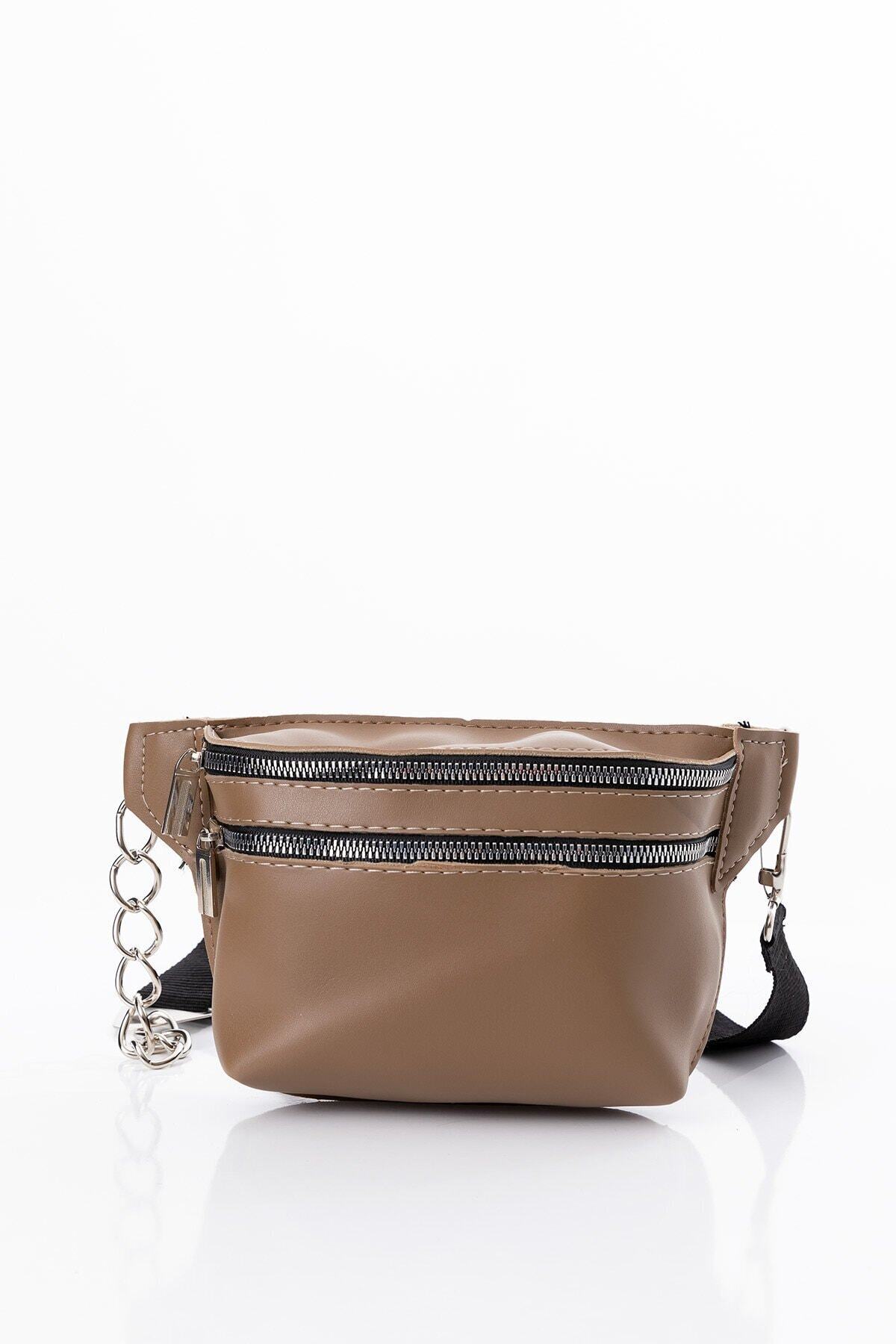 Afilva Kadın Kahve Zincir Detaylı Bel Çantası