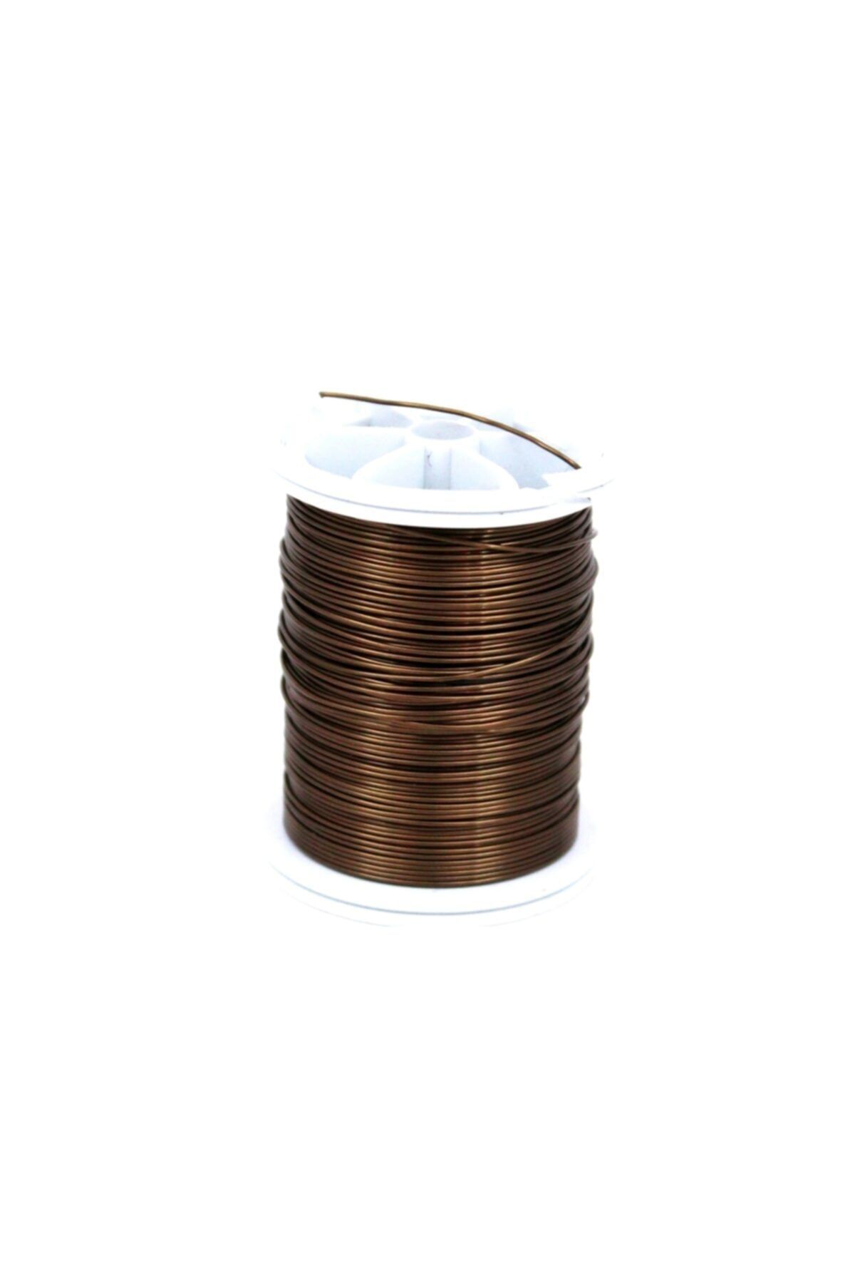 YF STORE 0.60 Mm Koyu Kahve Renk Bakır Tel, Bakır Çiçek Teli, Filografi Teli (14-15 Mt Arasında)