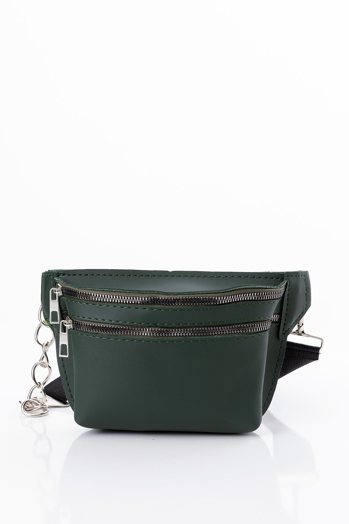 Afilva Kadın Koyu Yeşil Zincir Detaylı Bel Çantası