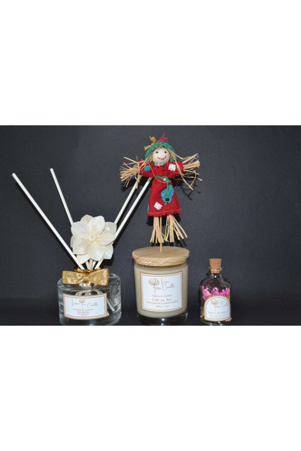 Leau Candle FlowersÇiçekler Kokulu Soya Wax Mum Ve Oda Kokusu