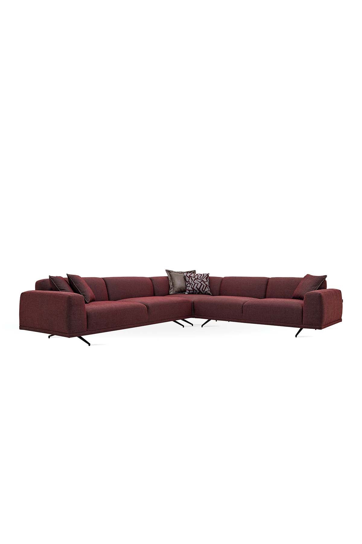 Enza Home Giorno Köşe Takımı - Sehpasız - Sol - Bordo
