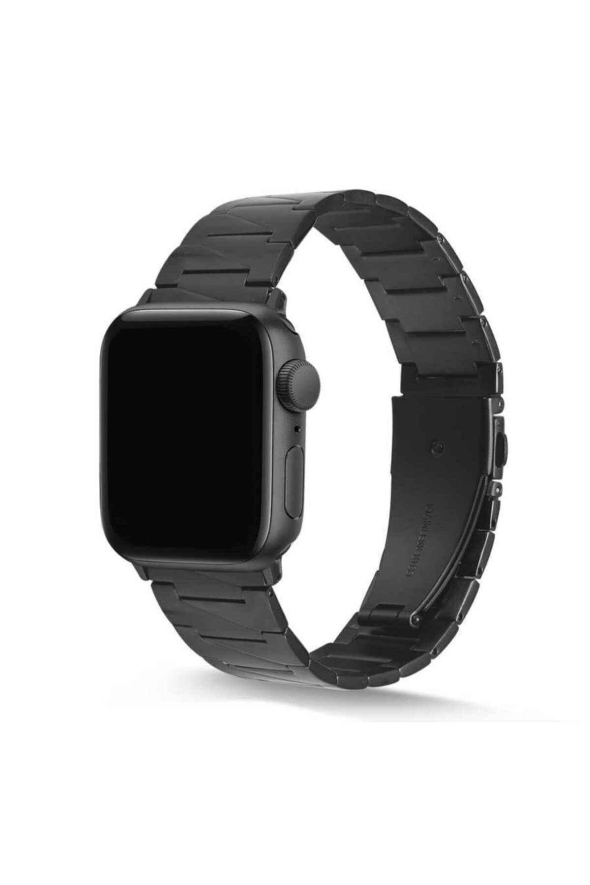 Apple Watch Seri 7 41mm Uyumlu Nezih Case Üçgen Parçalı Metal Kordon Siyah
