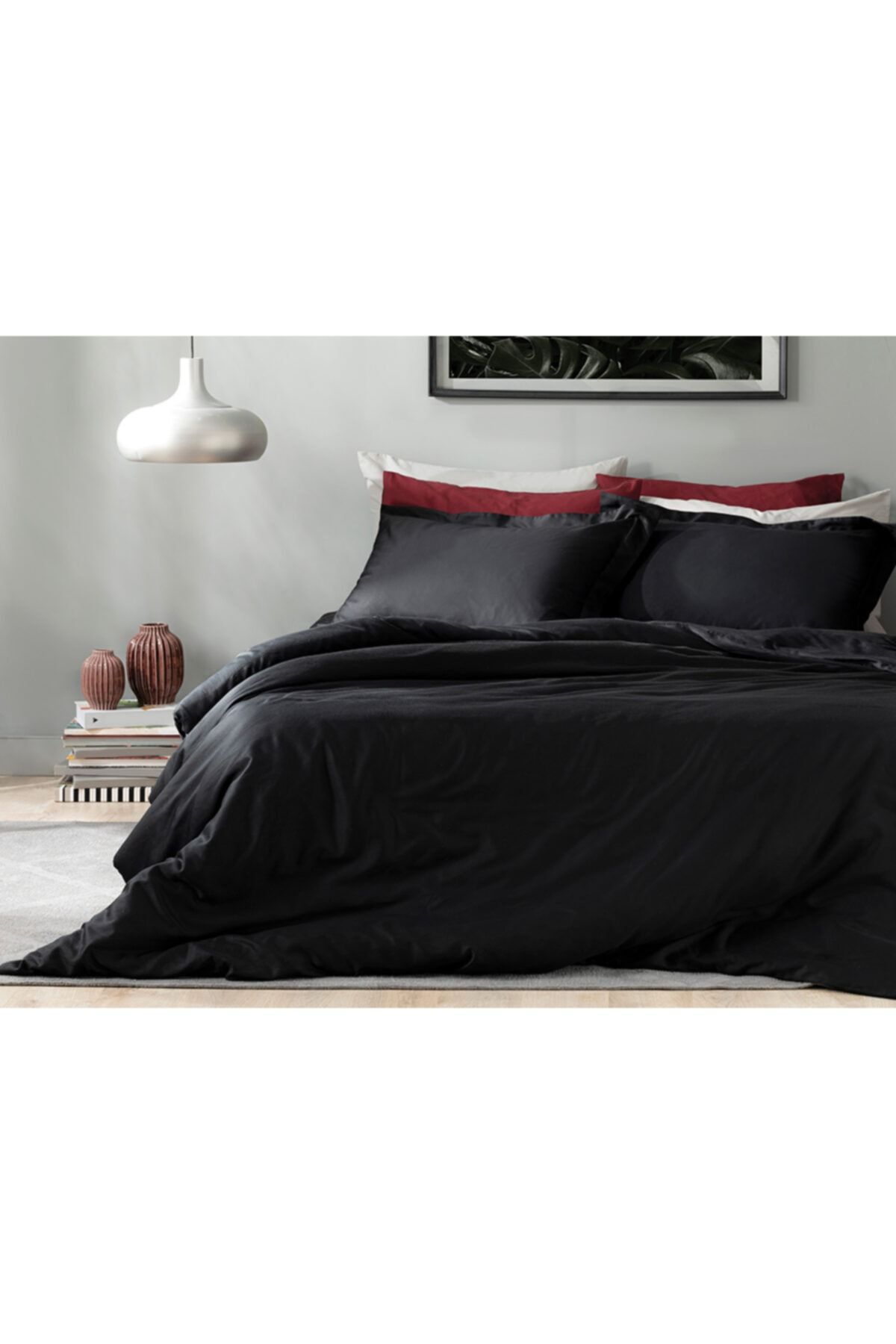 English Home Glory Pamuk Saten King Size Nevresim Takımı 240x220 Cm Siyah
