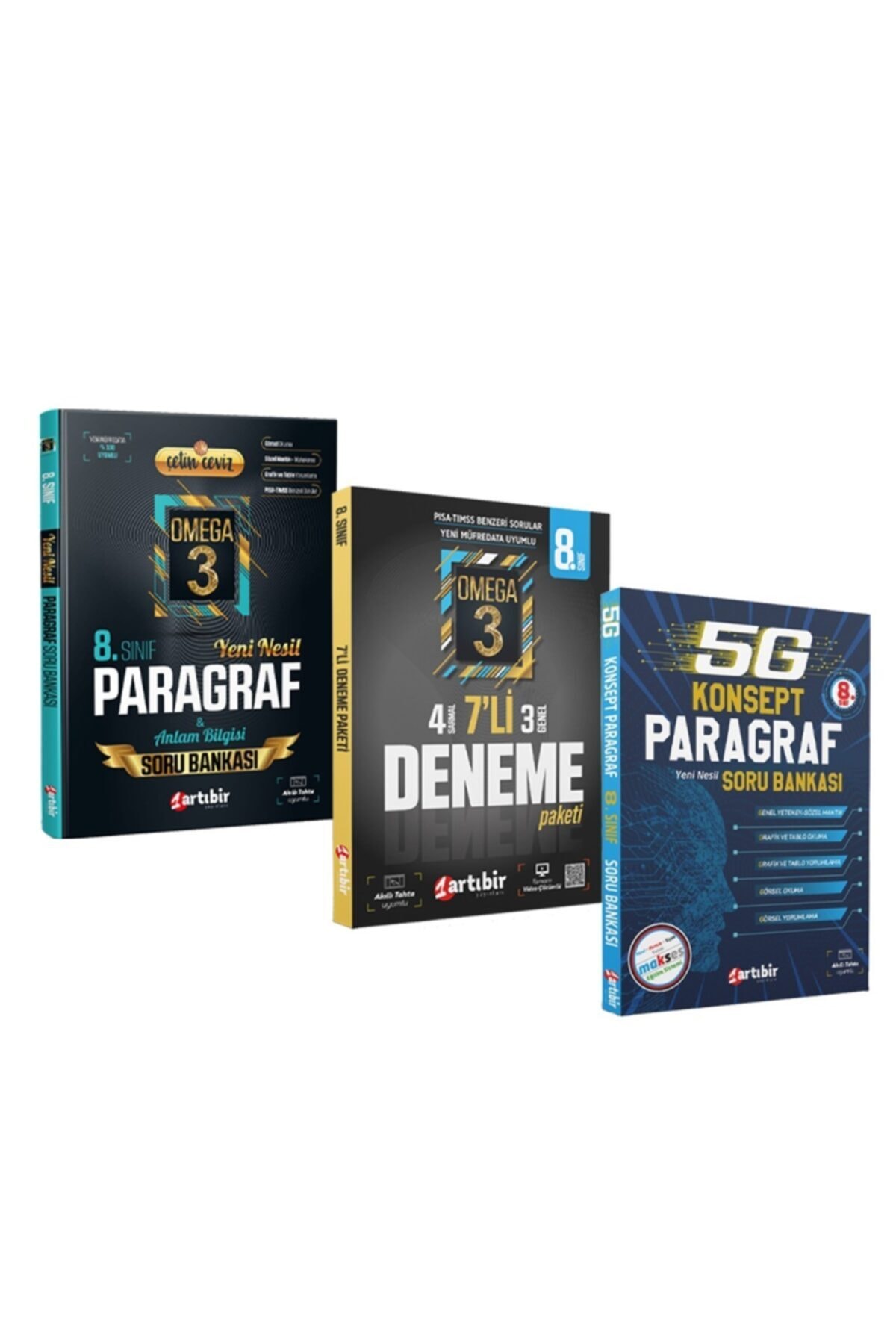 Artıbir Yayınları 5g Konsept Paragraf Omega Paragraf Soru Bankası 7'li Deneme Sınavı Set