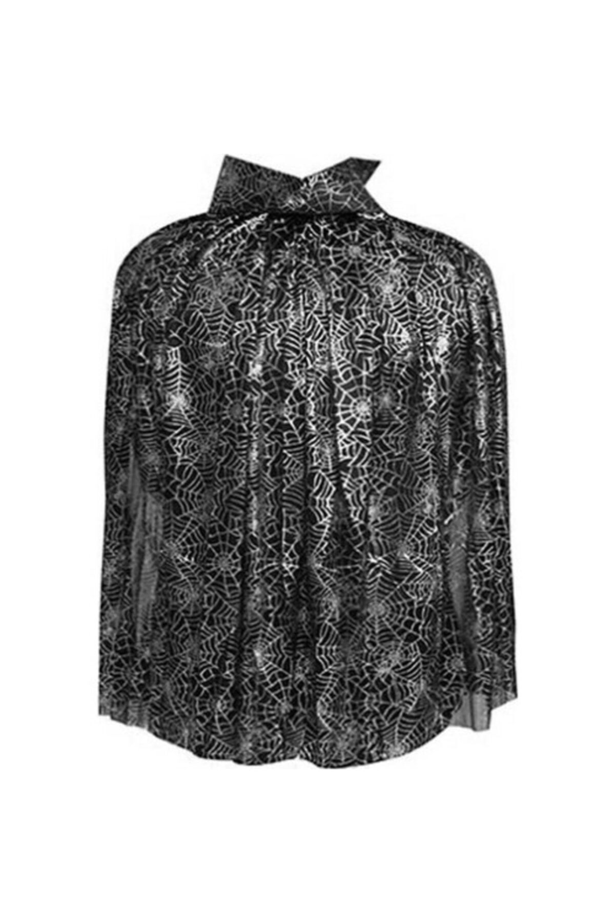 angel store Parti Örümcek Ağ Desenli Pelerin Gümüş Renk 130 Cm
