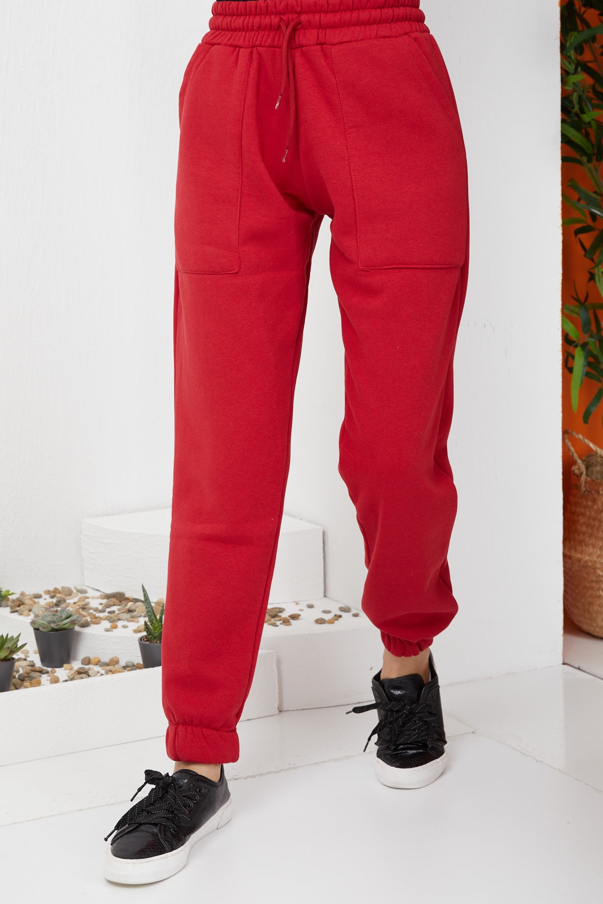 İmajButik Içi Şardonlu Üç Iplik Eşofman Alt/bordo