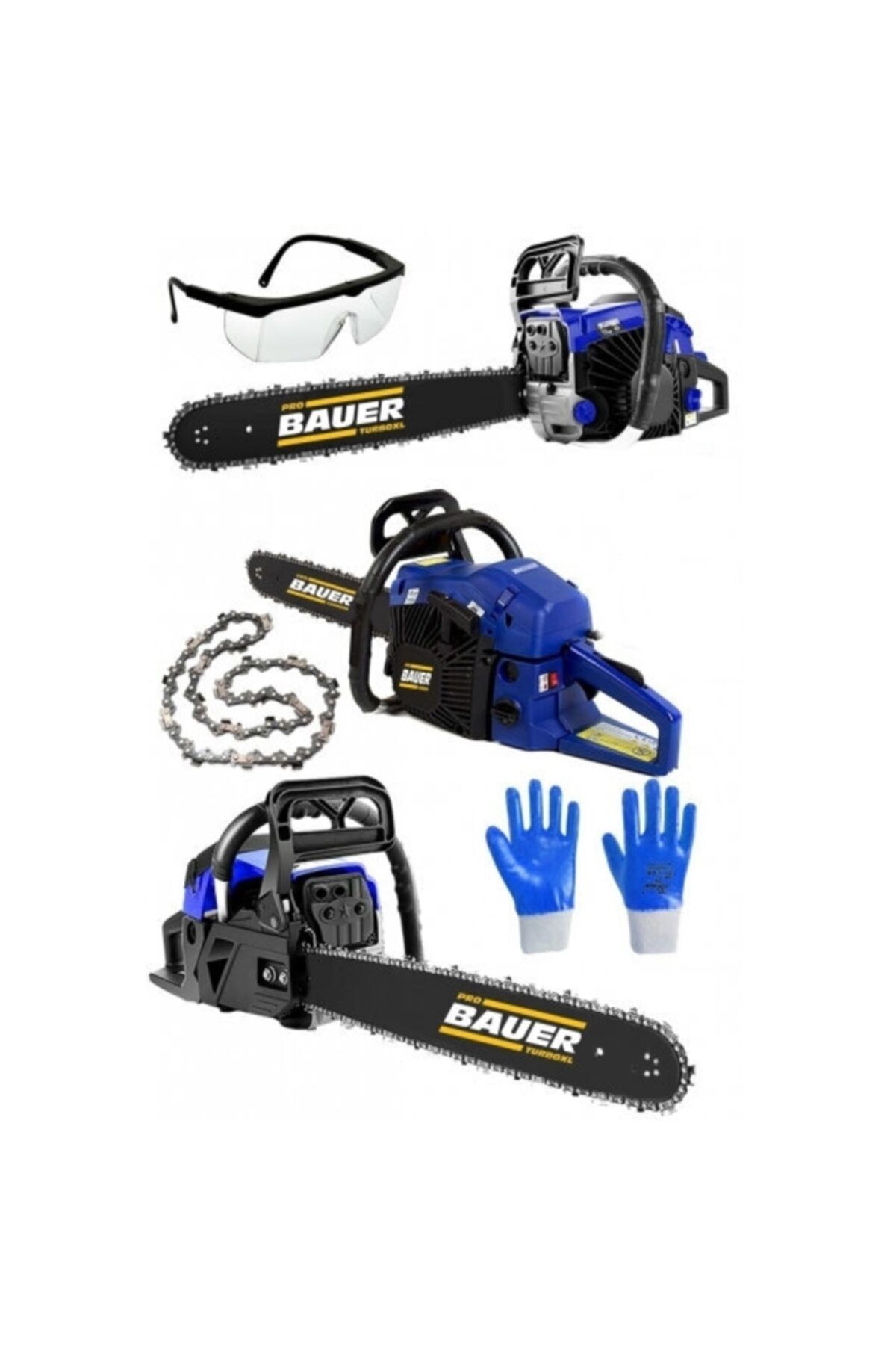 BAUER Alman Gtı-7200 Benzinli Motorlu Testere Ağaç Odun Dal Kesme Makinesi Orman Motoru