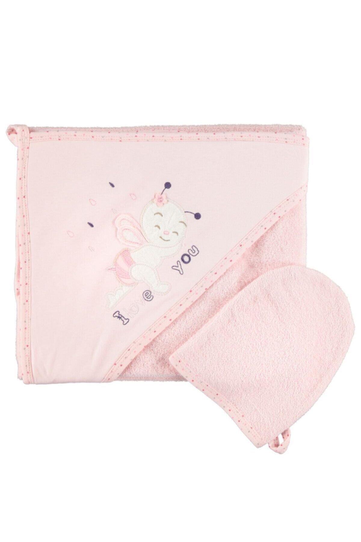 Coco Store Albimini Minidamla Arılı Bebek Banyo Havlusu 43189 Pembe
