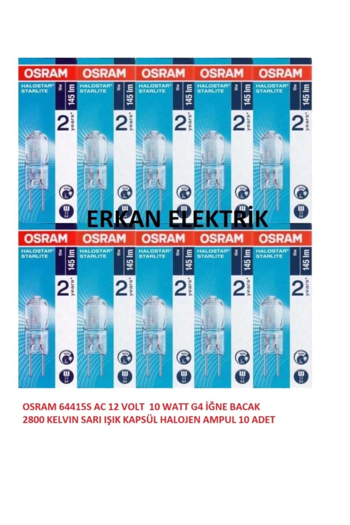 Osram Ledvance Osram 12 Volt 10 Watt G4 Duy Iğne Bacak Kapsul Ampul 10w 10 Adet