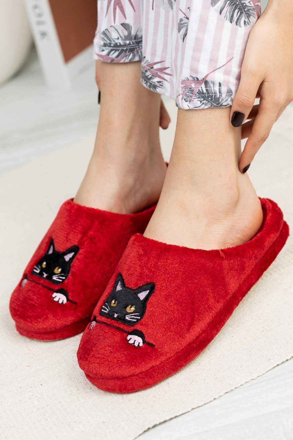 Moda Frato Rp-kedi Gondol Kadın Ev Terliği Kışlık Terlik