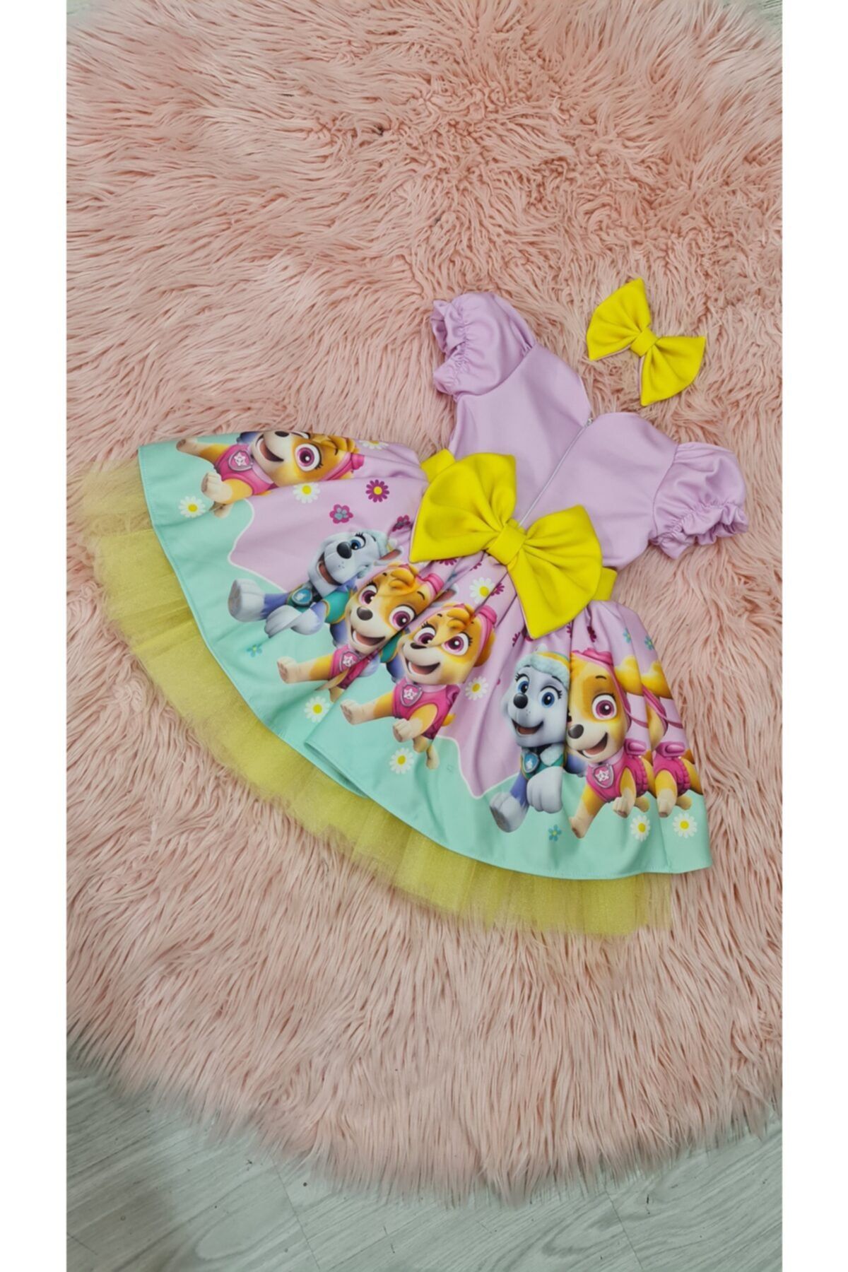 ADA ANNE OCUK MODA Girl s Paw Patrol Fluffy Tulle Dress Trendyol