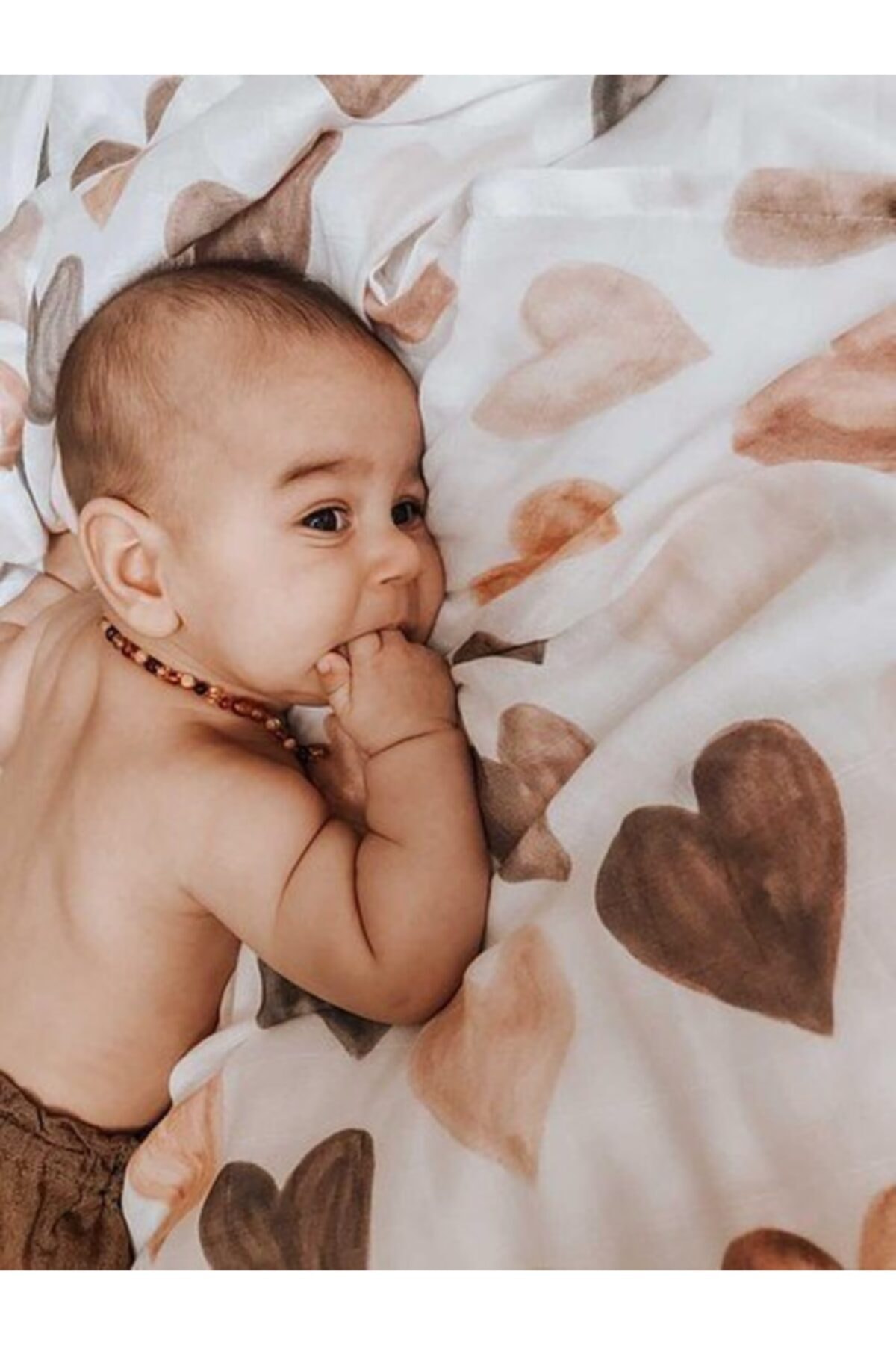 Luna Kids Collection Browniehearts - Organik Müslin Örtü Seti