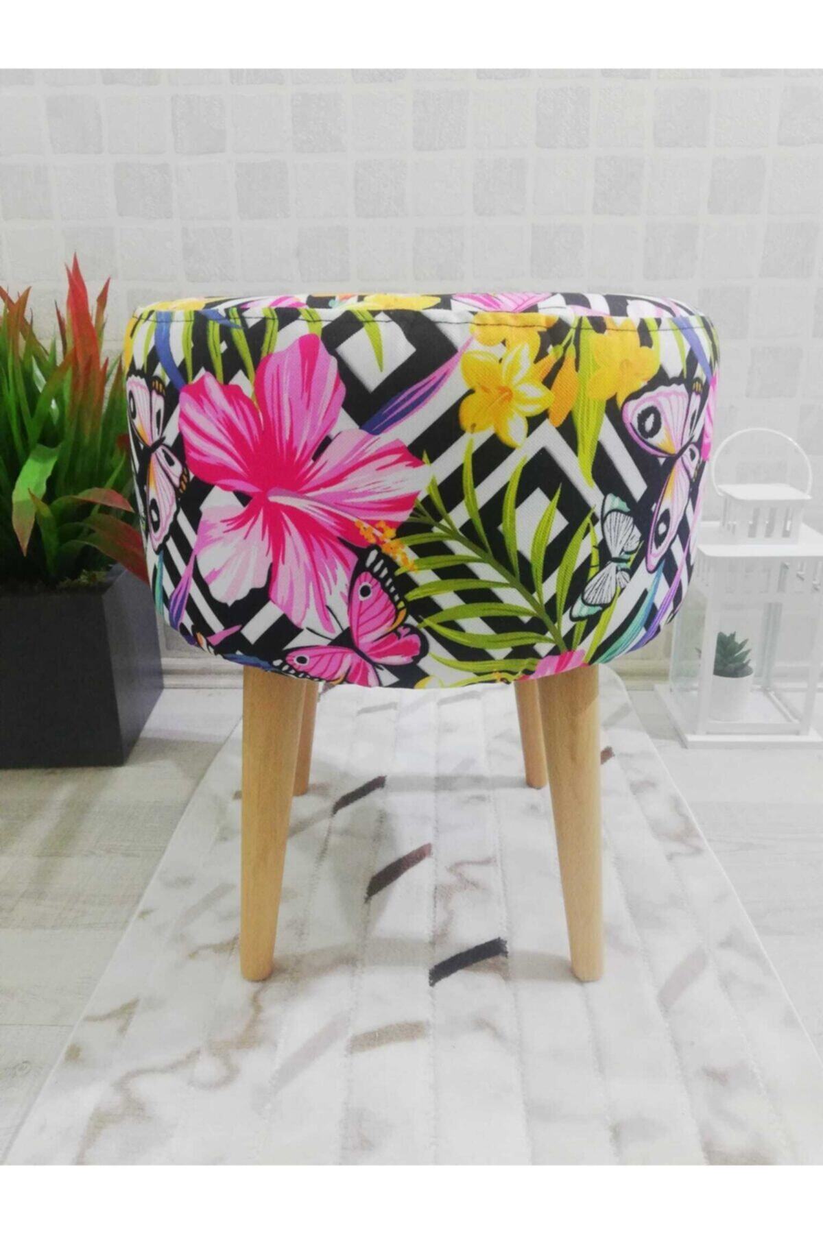 PufyHome Etna Kelebek Gürgen Ayaklı Çok Amaçlı Rahat Puf Koltuk