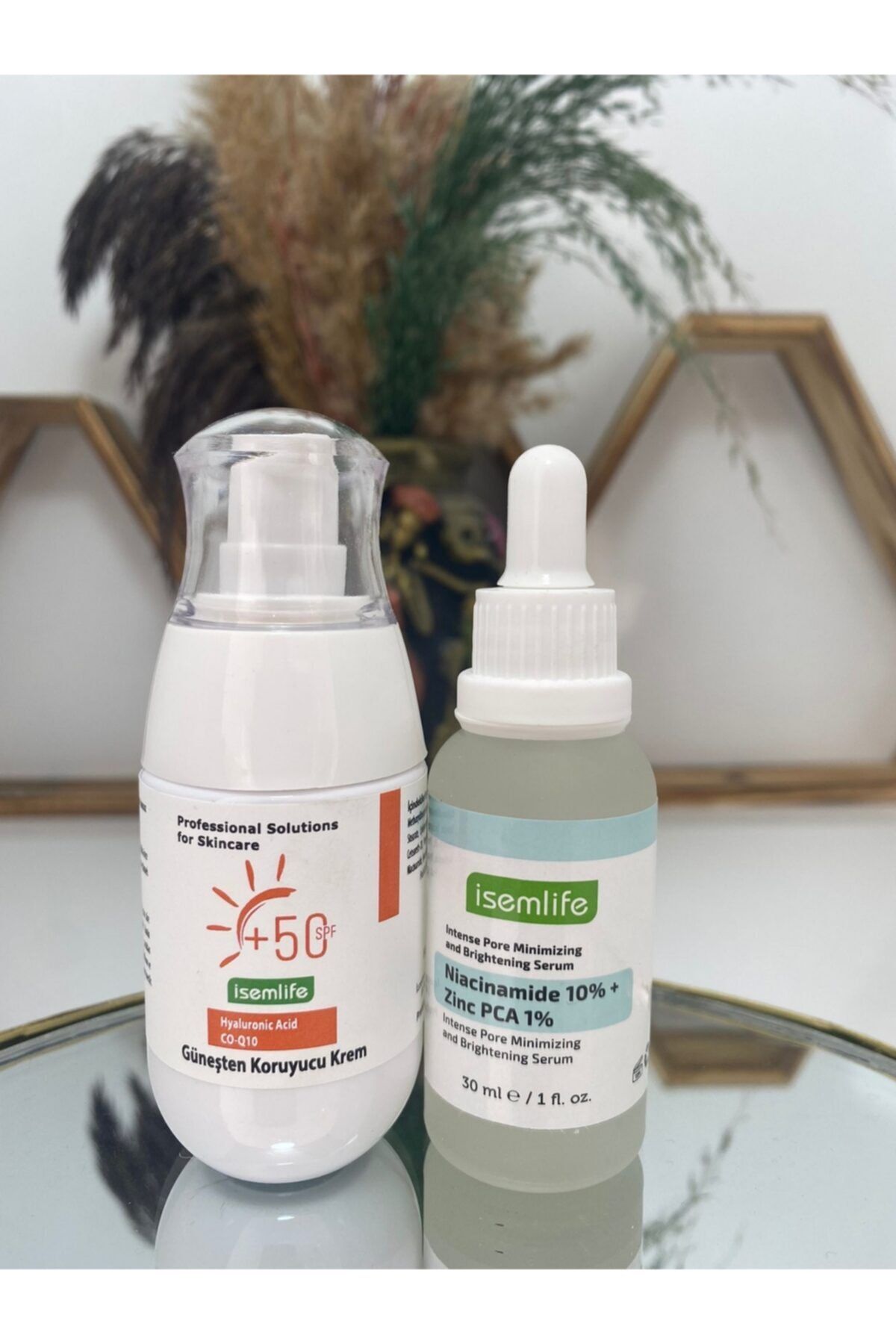İsemlife Gözenek Sıkılaştırıcı Serum +spf50+ Güneş Kremi