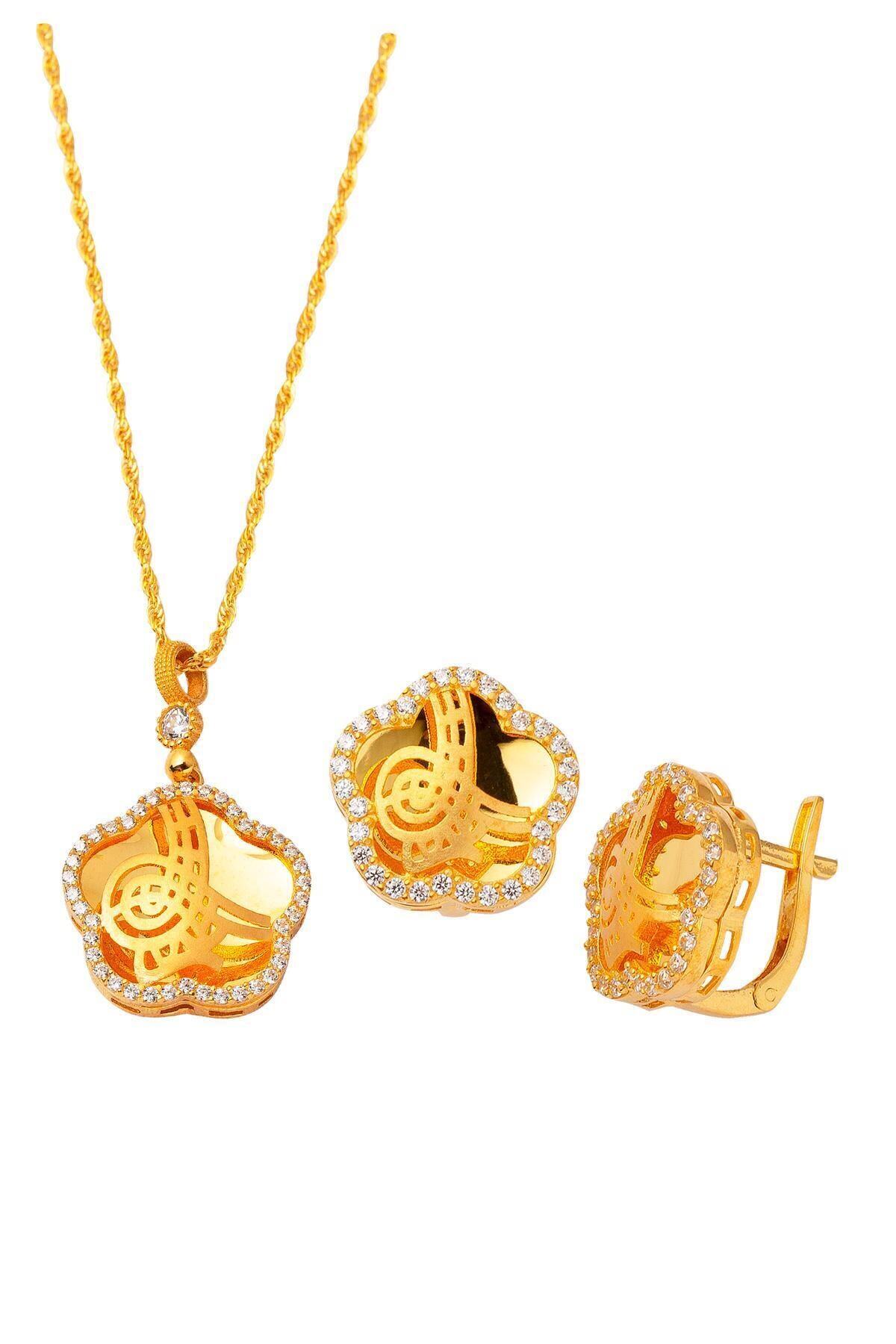 Bilezikci Berceste Kolye & Küpeli Altın Set