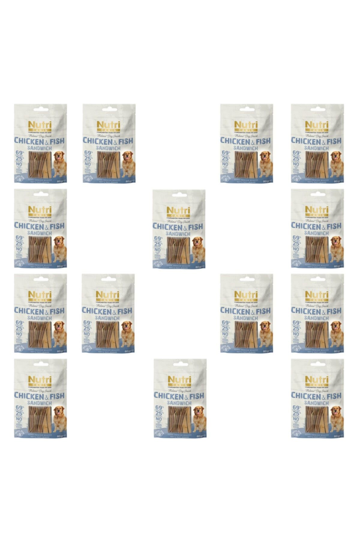 Nutri Canin Tavuk&balık Etli Sandvic Tahılsız 80gr Köpek Ödülü 14adet