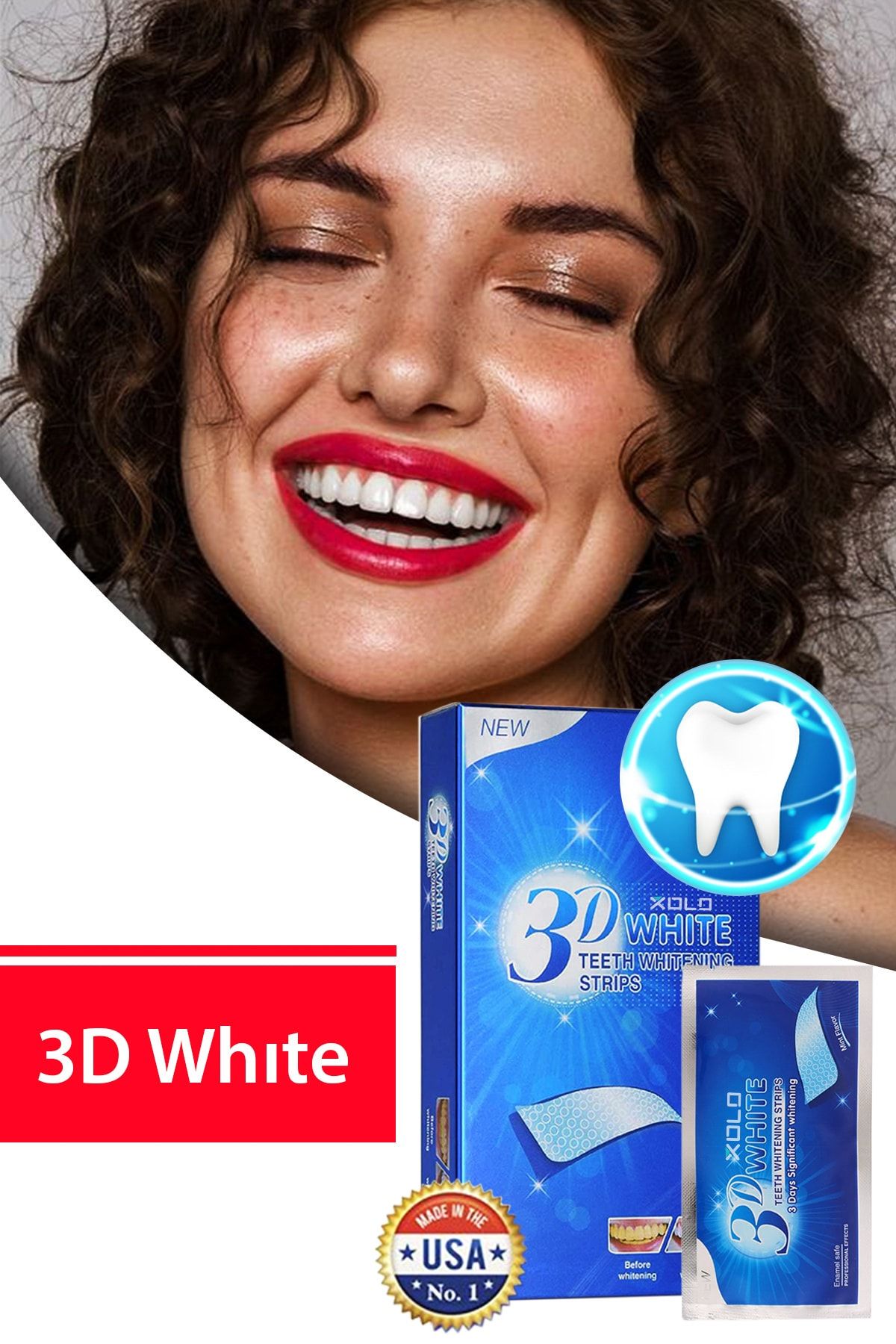 xolo 3 Adet Diş Beyazlatma Bandı 3D White Professional Effects Diş Beyazlatma Bantları 8133458903553