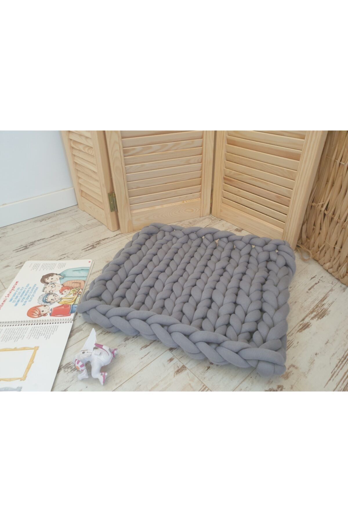 made up story Çocuk Gri Çok Amaçlı Oyun Minderi 50cmx50cm