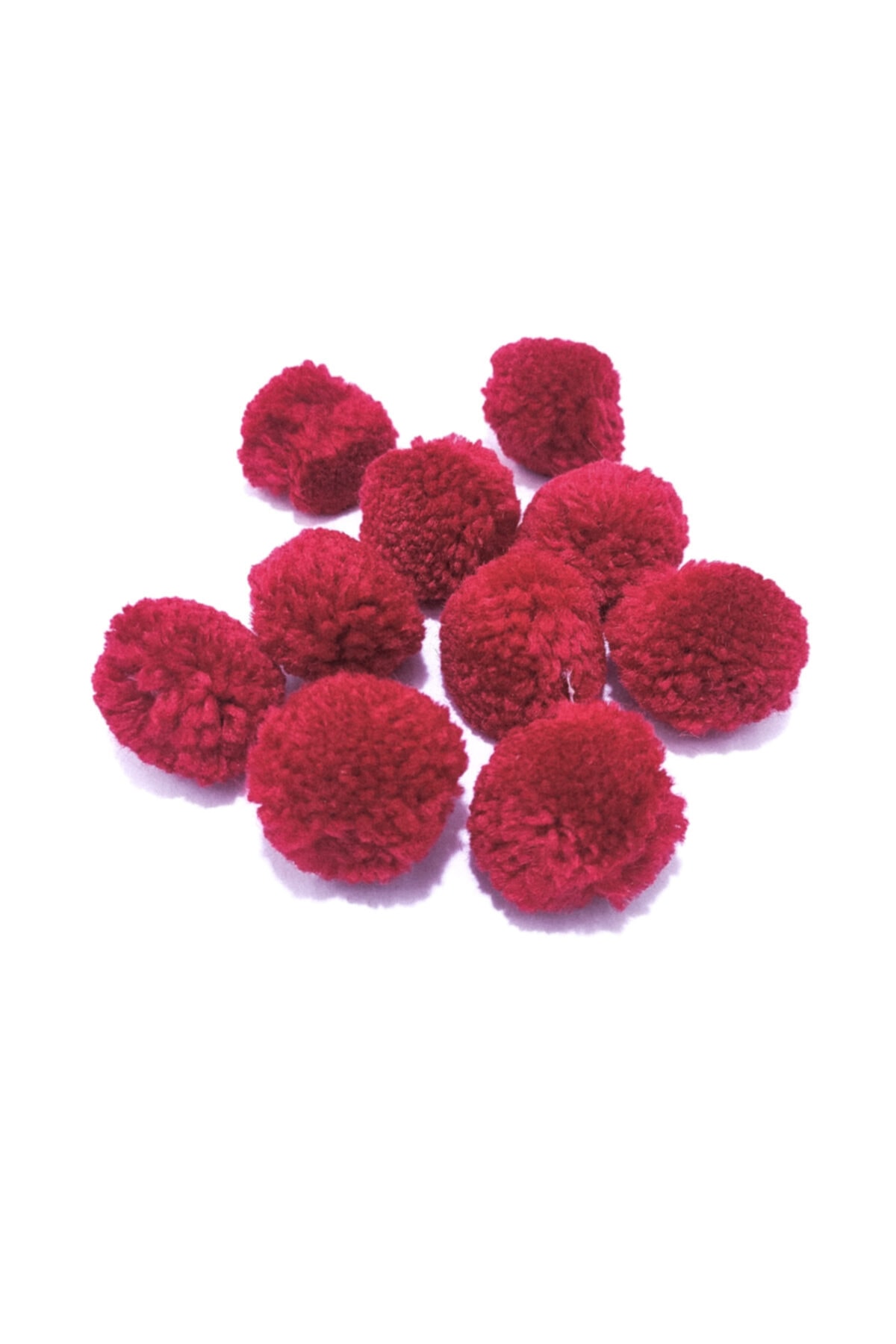 platin hediyelik 10 Adet Kırmızı Renk Ponpon