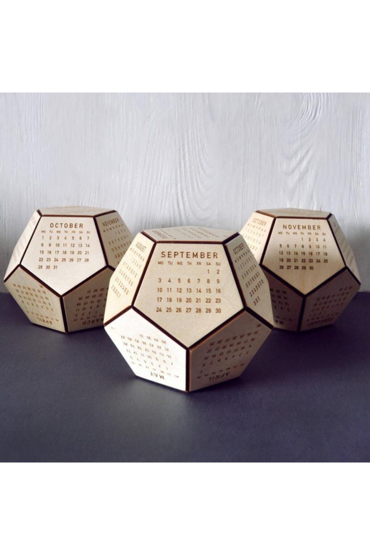 FOTOSENDE 2021 Takvim. Ahşap Ingilizce Takvim