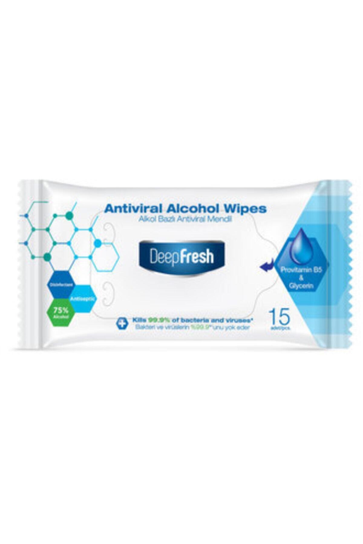 Deep Fresh Alkol Bazlı Antiviral Islak Cep Mendili 15'li