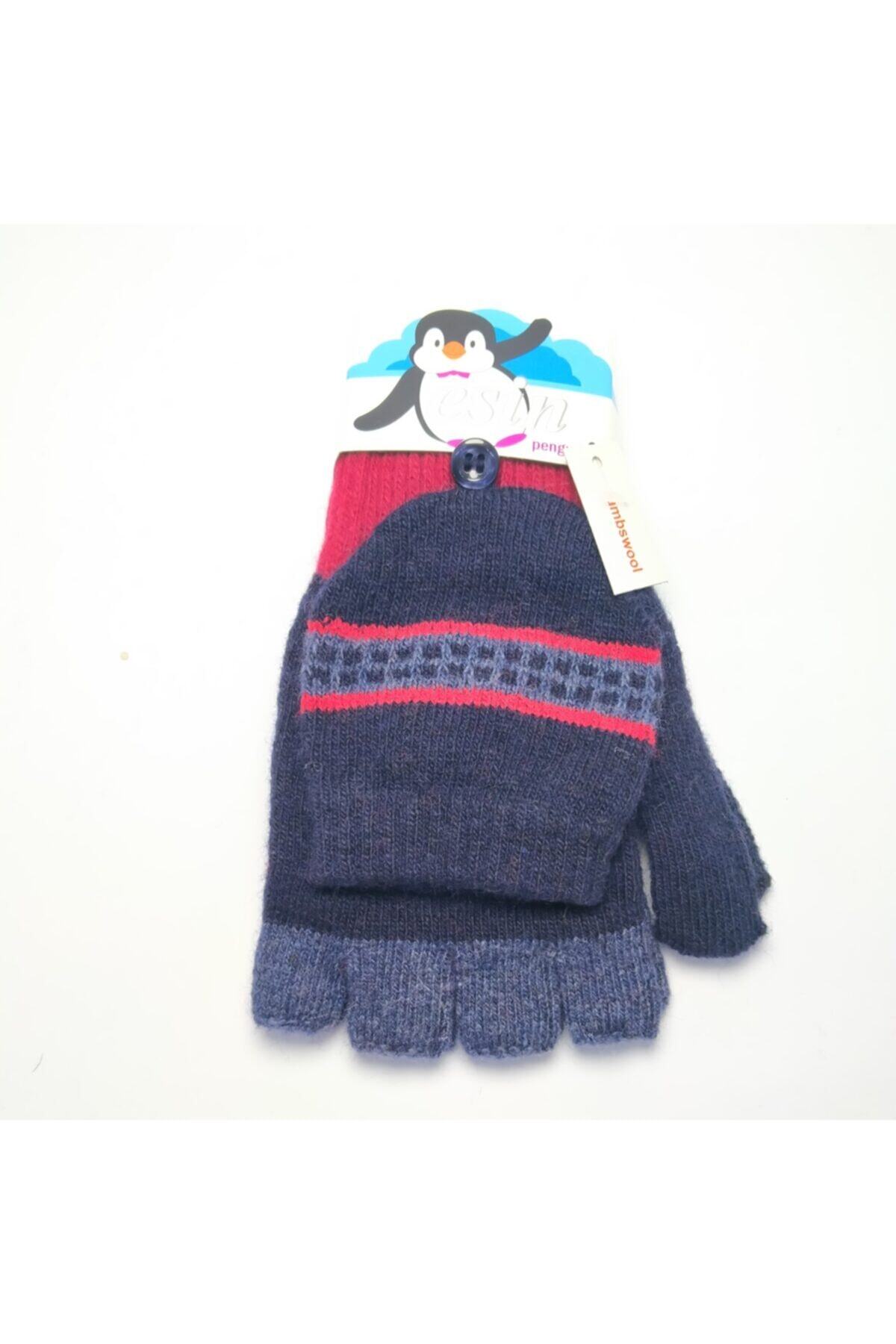 ESİN Kadın Lambswool (kuzu Yünü) Kapaklı Eldiven Lacivert