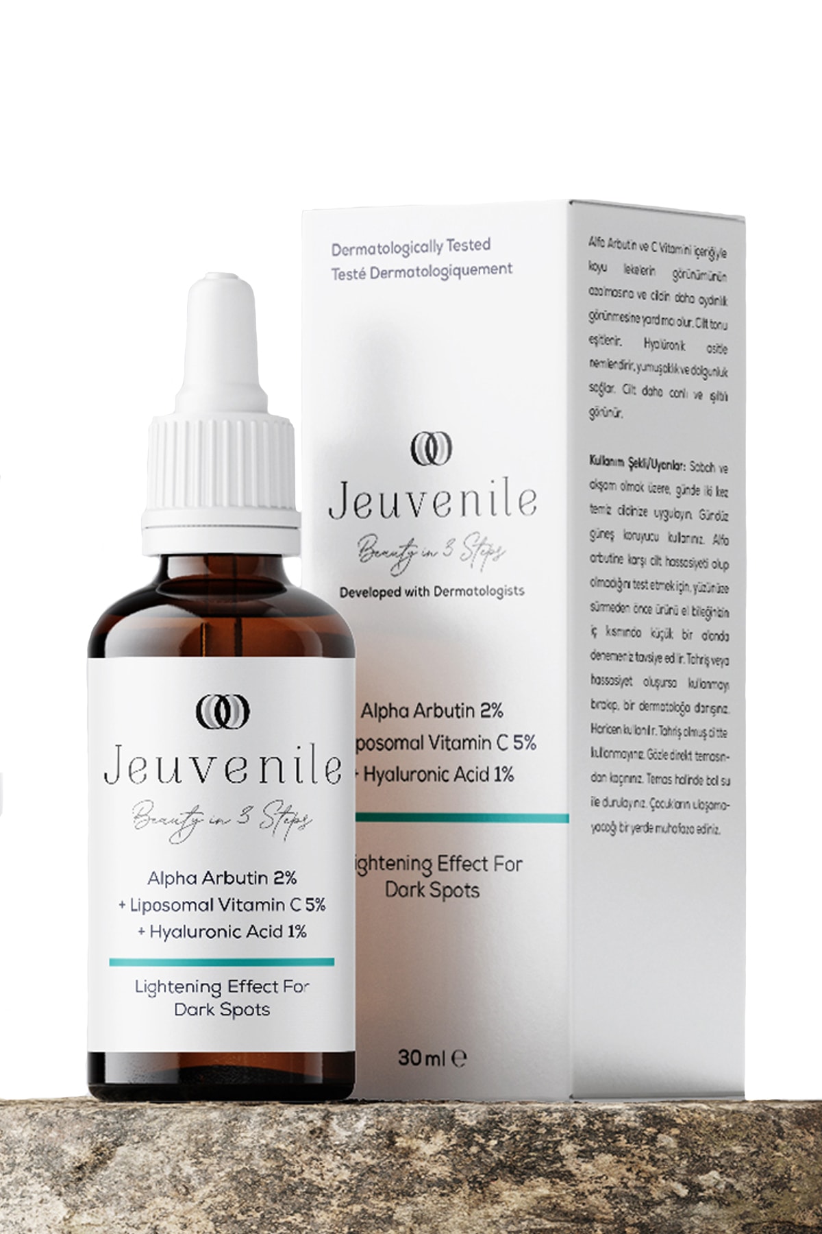 Jeuvenile Alpha Arbutin %2 + Liposomal Vitamin C %5 + Hyaluronic Acid %1 Leke Karşıtı Serum 30 ml