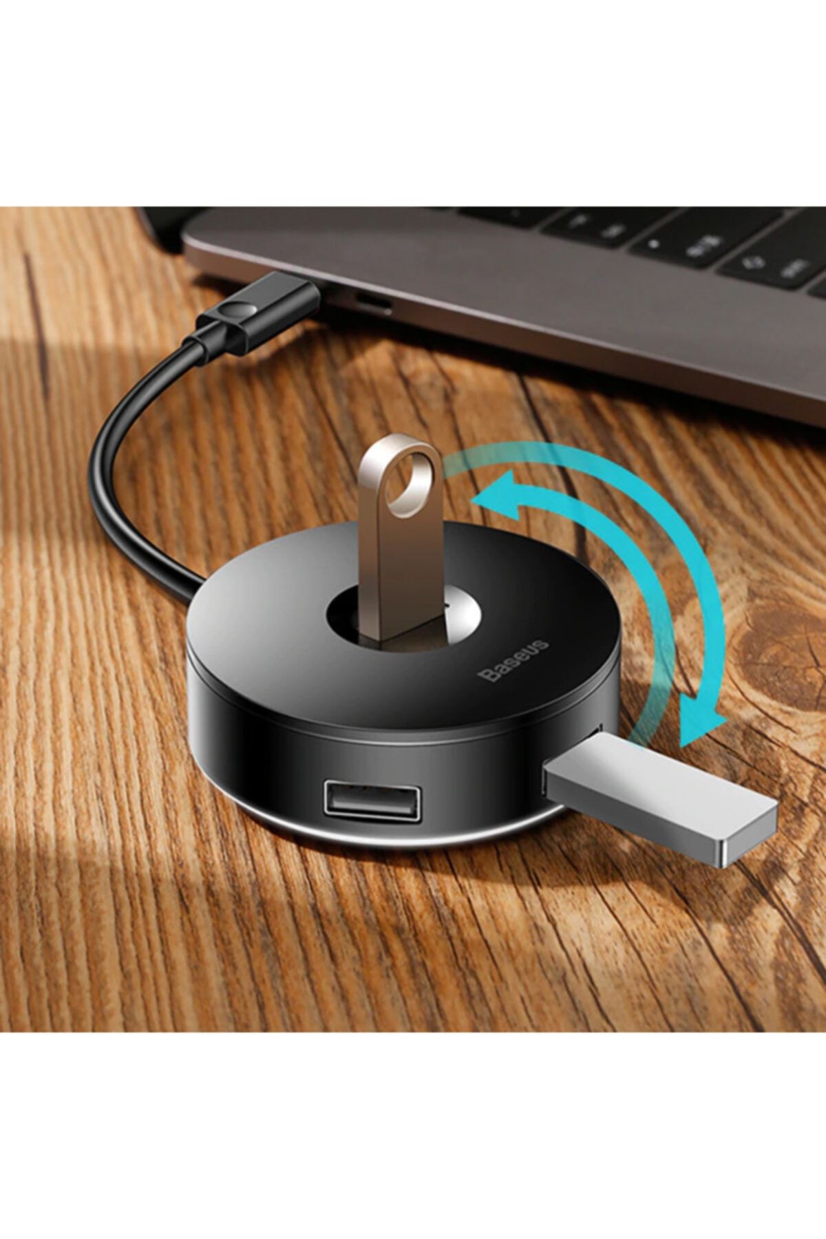 Baseus Round Box Hub Usb Type-c Usb 3.0, 4 Usb Port Çoklayıcı Adeptör