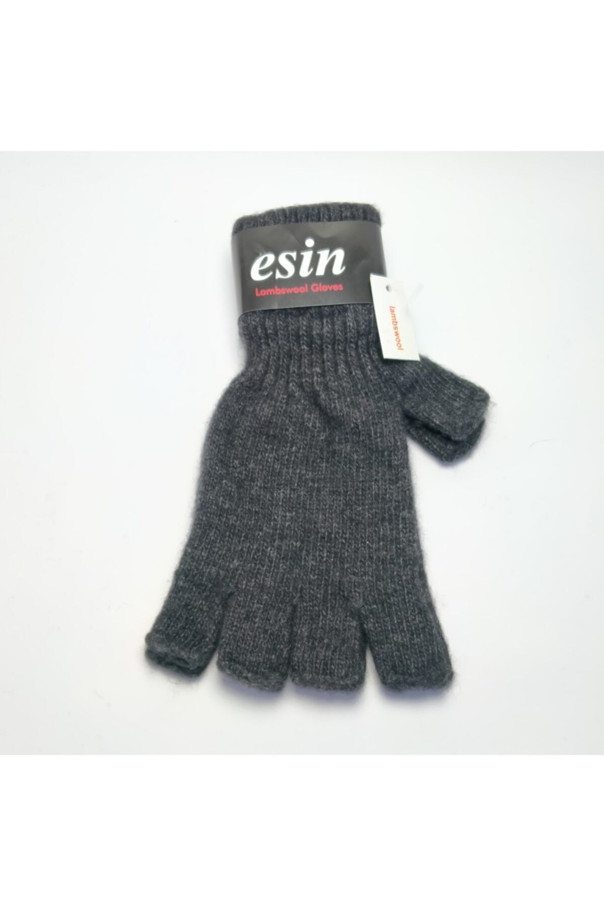 ESİN Erkek Lambswool (kuzu Yünü) Kesik Parmak Eldiven Antrasit