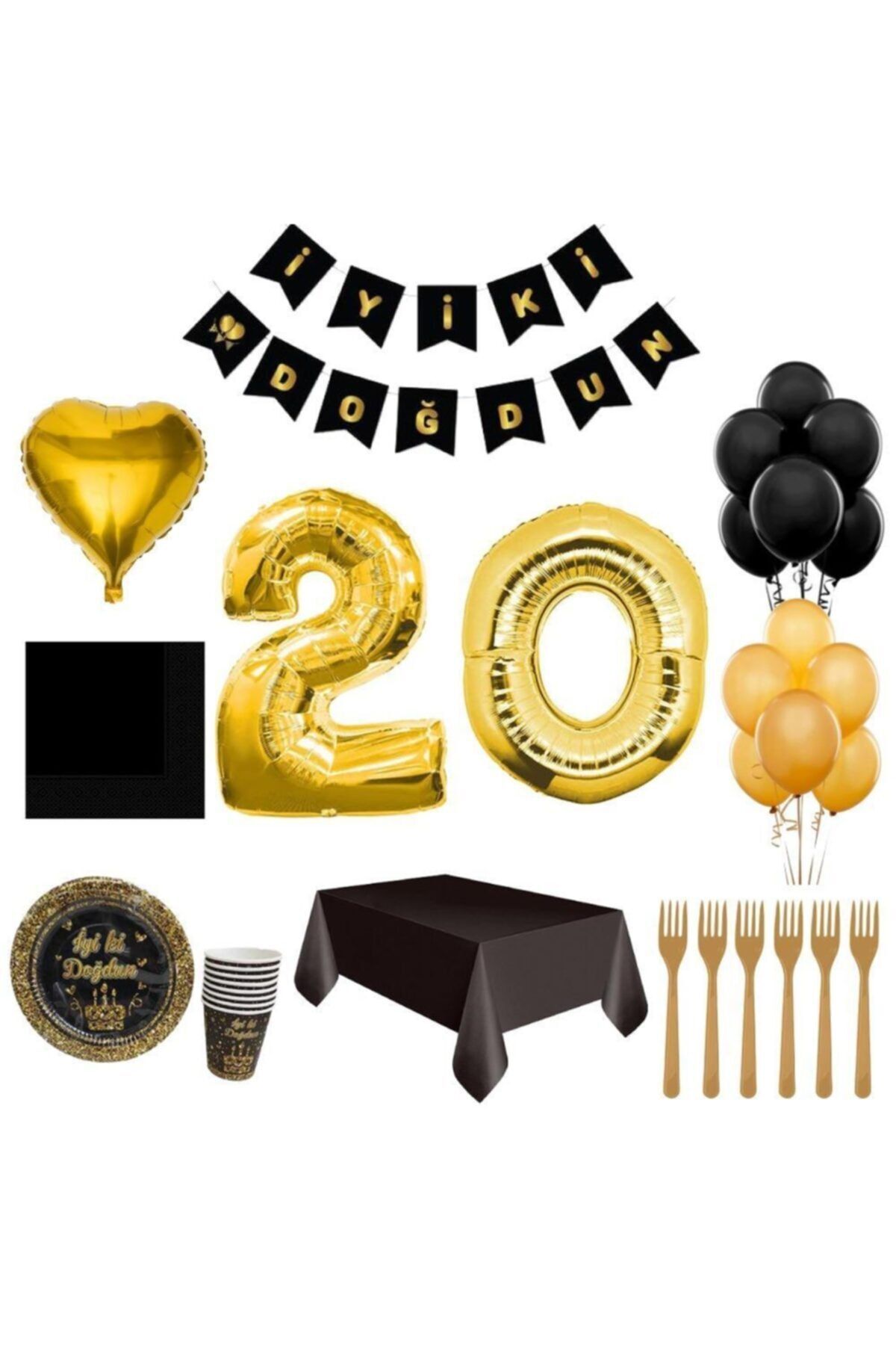 parti furyasi genc ve yetiskin dogum gunu parti susleri yetiskin dogum gunu 20 yas luks set 8 kisilik fiyati yorumlari trendyol