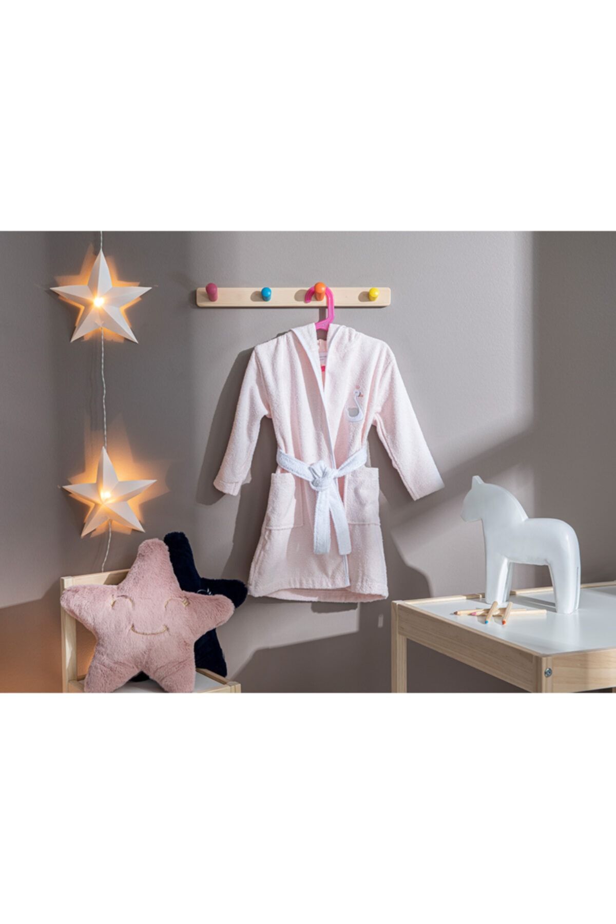 english home lovely swans pamuklu cocuk bornoz 4 6 yas somon fiyati yorumlari trendyol