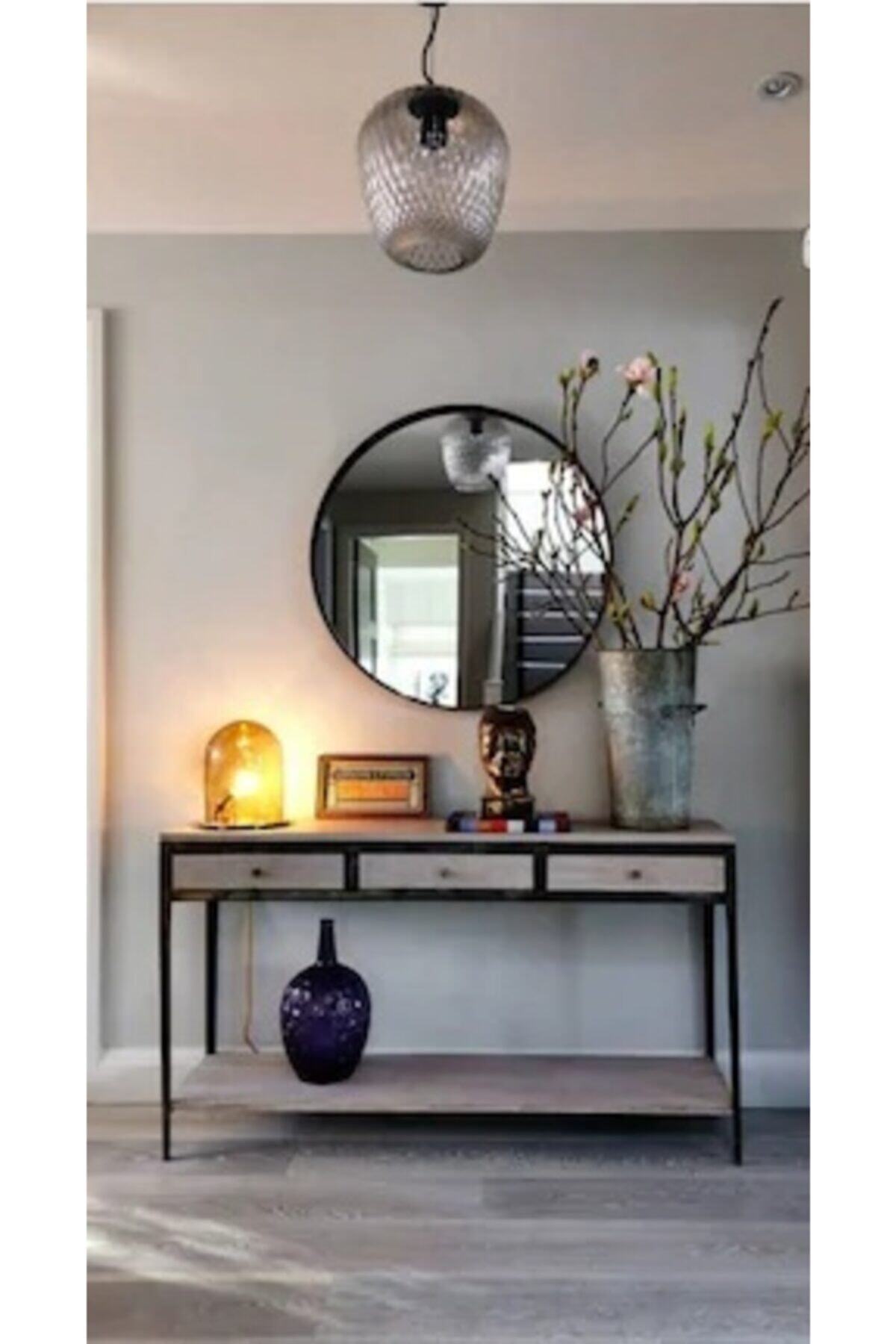ARISTORE Metal Cercevelı Yuvarlak Duvar Aynası ( 70 Cm)