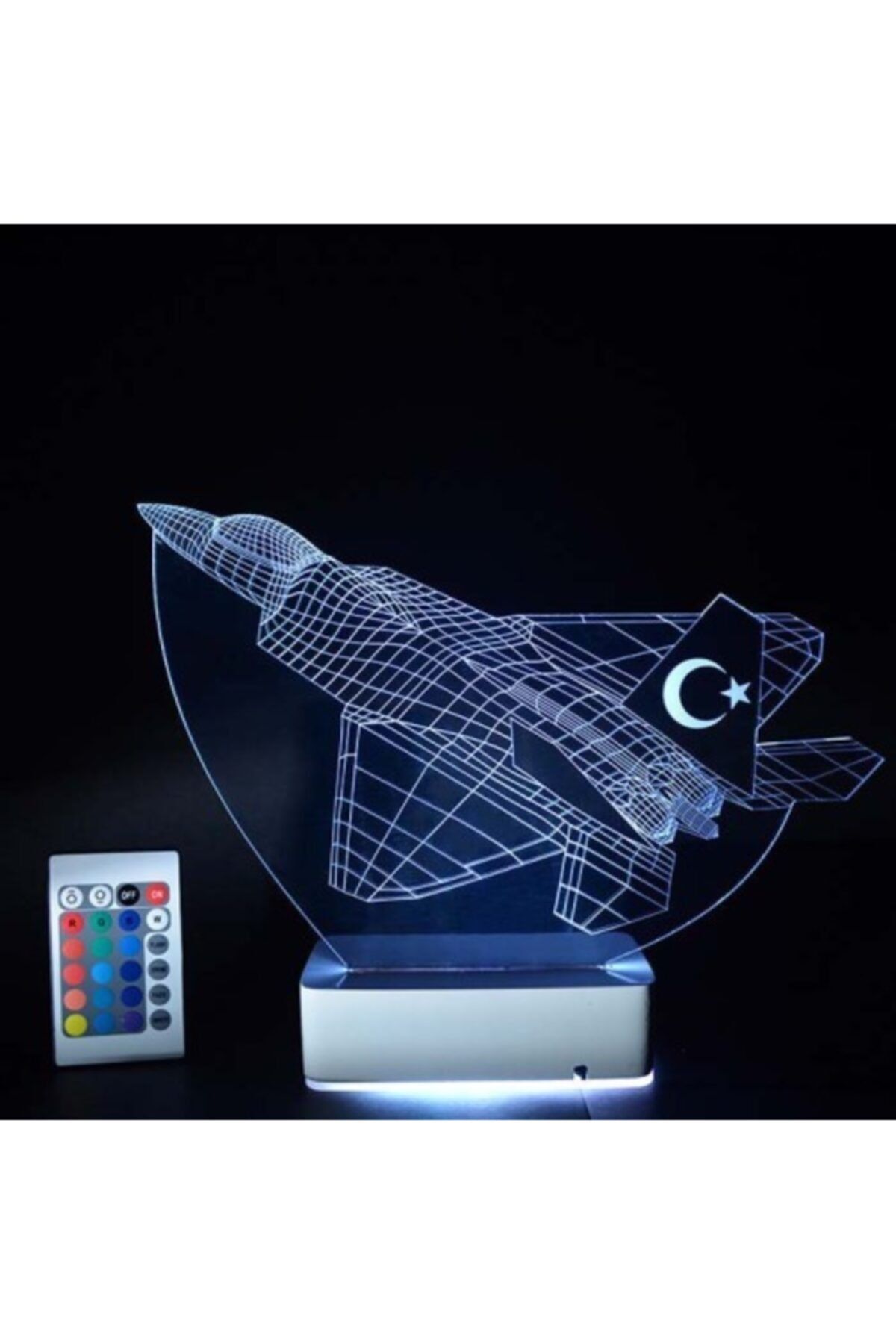 Modiwa Design Uçak - Türk Yıldızları 3d 16 Renk Gece Lambası