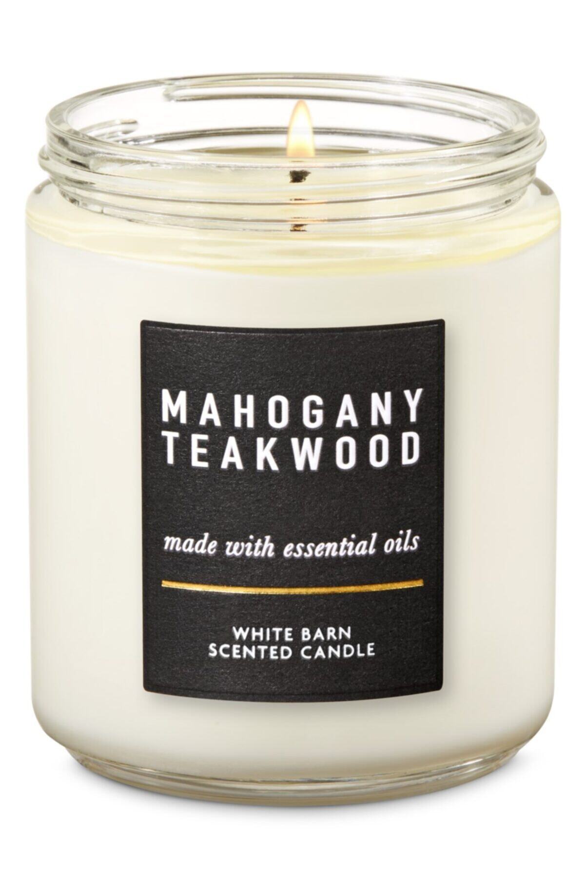 Bath & Body Works Mahogany Teakwood Orta Boy Mum 7 oz / 198 g BBW23810193