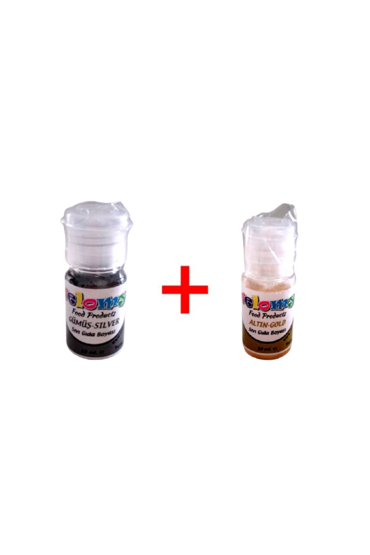velomy Gıda Boyası Su Bazlı Likit Gıda Boyası Altın Ve Gümüş 10 Gr+10 Gr