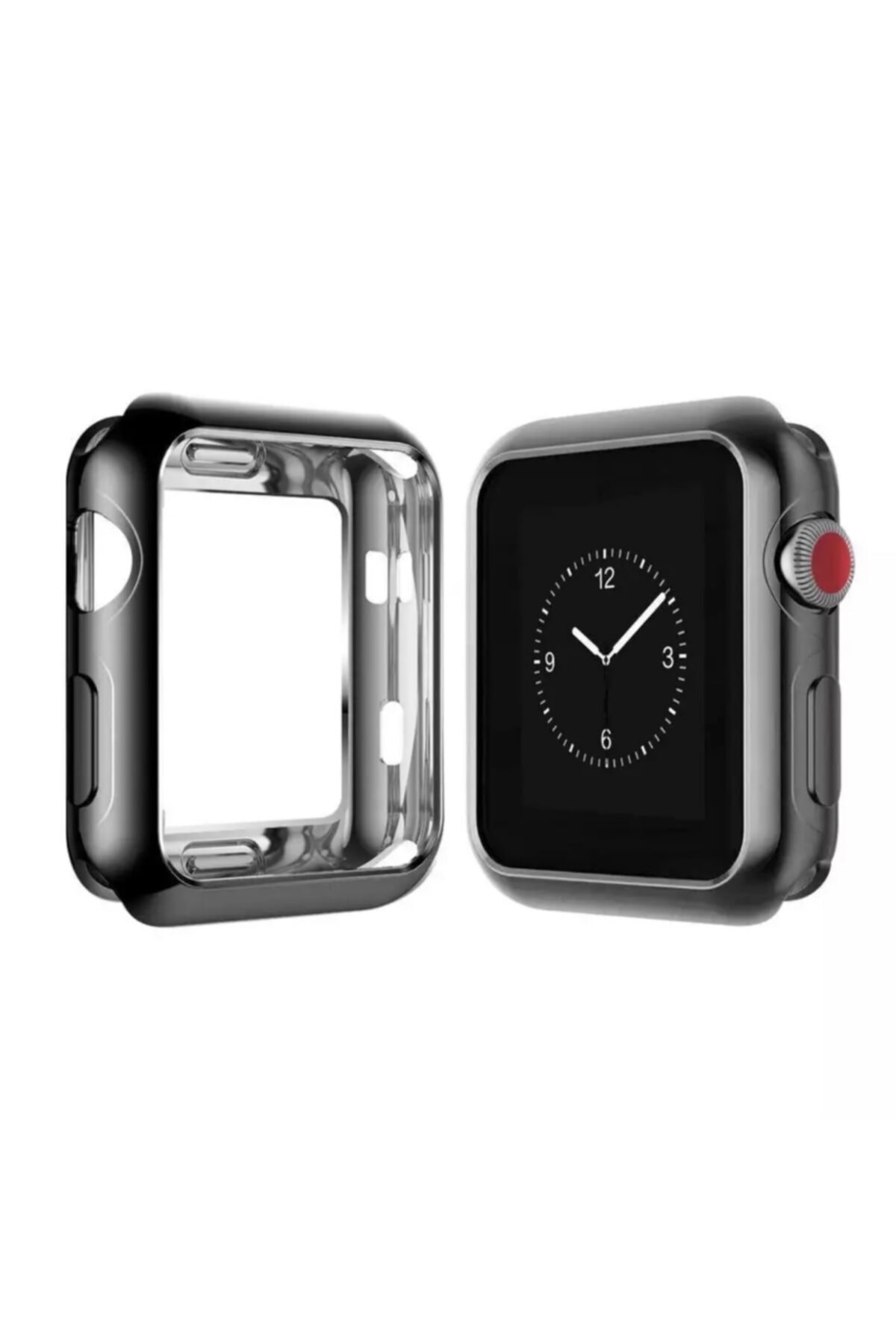 ucuzmi Apple Watch 1 2 3 4 5 6 Se Serisi ( 44mm ) 360 Tam Koruma Silikon Kılıf Premium Renk:siyah