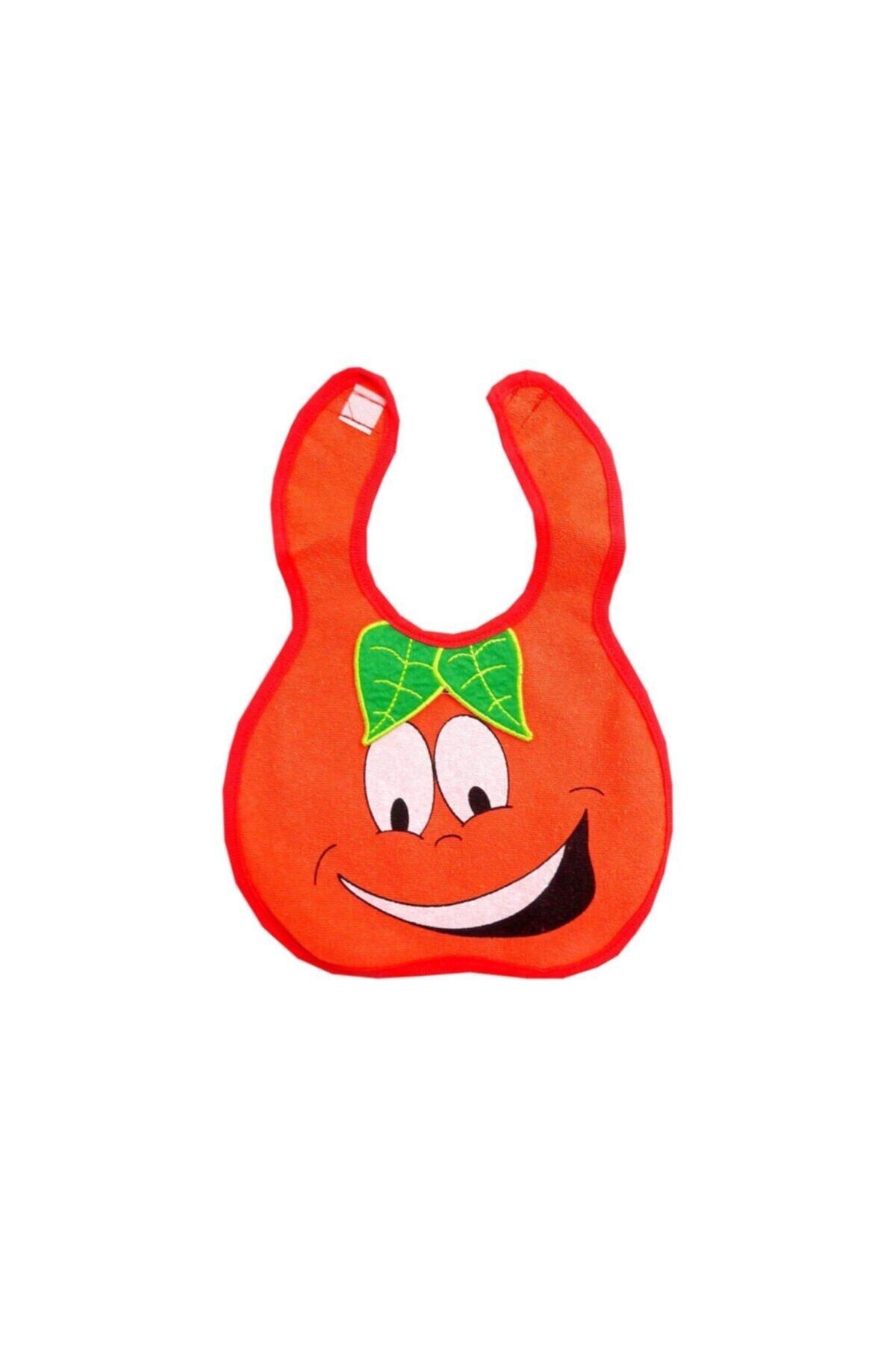 Güneş Bebe Kırmızı Elma Desenli Önlük