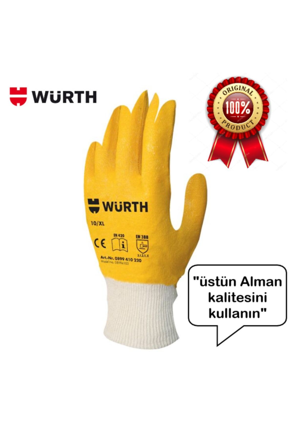 Würth Sarı Nitril Iş Eldiveni 10/xlarge 24 Çift