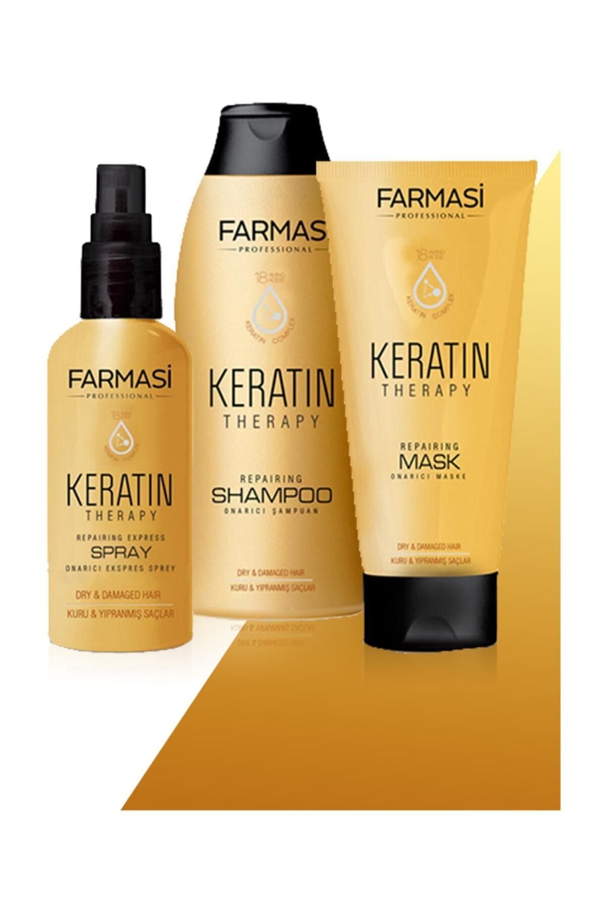 Farmasi Keratin 3'lü Bakım Seti Şampuan 360ml+ Sprey+ Maske