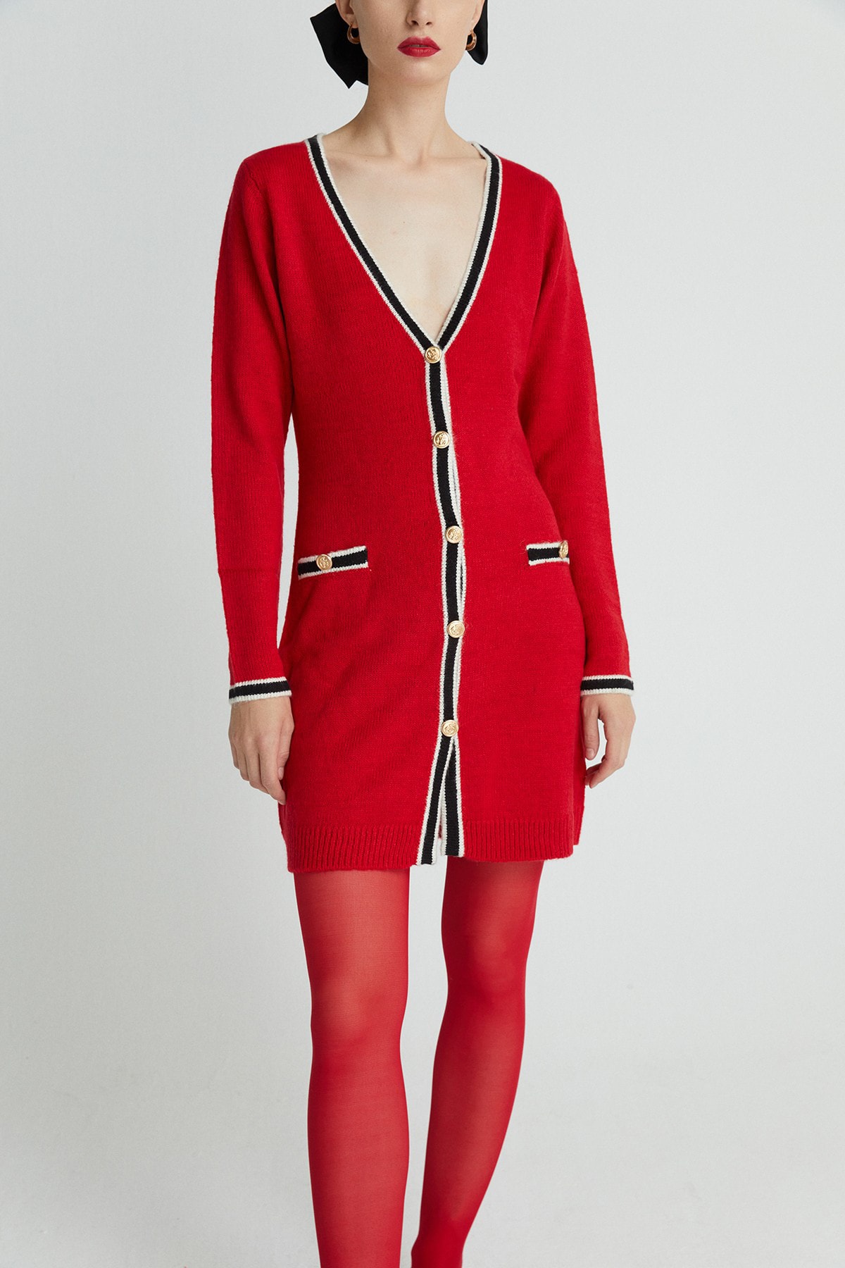 FRACOMINA Kadın Kırmızı Uzun Örgü Hırka F120W06008K01101