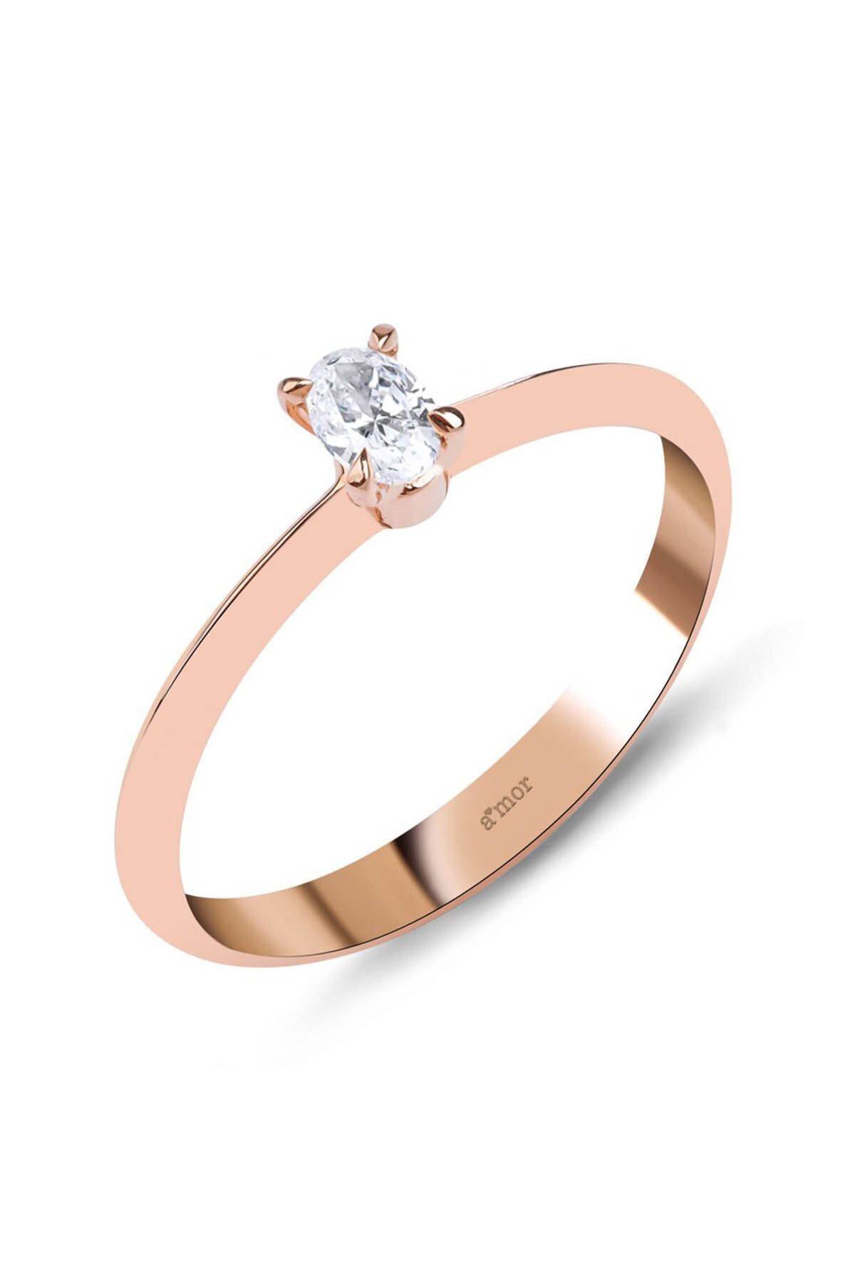 Amor Pırlanta 0.30 Karat Pırlanta Oval Tektaş Yüzük