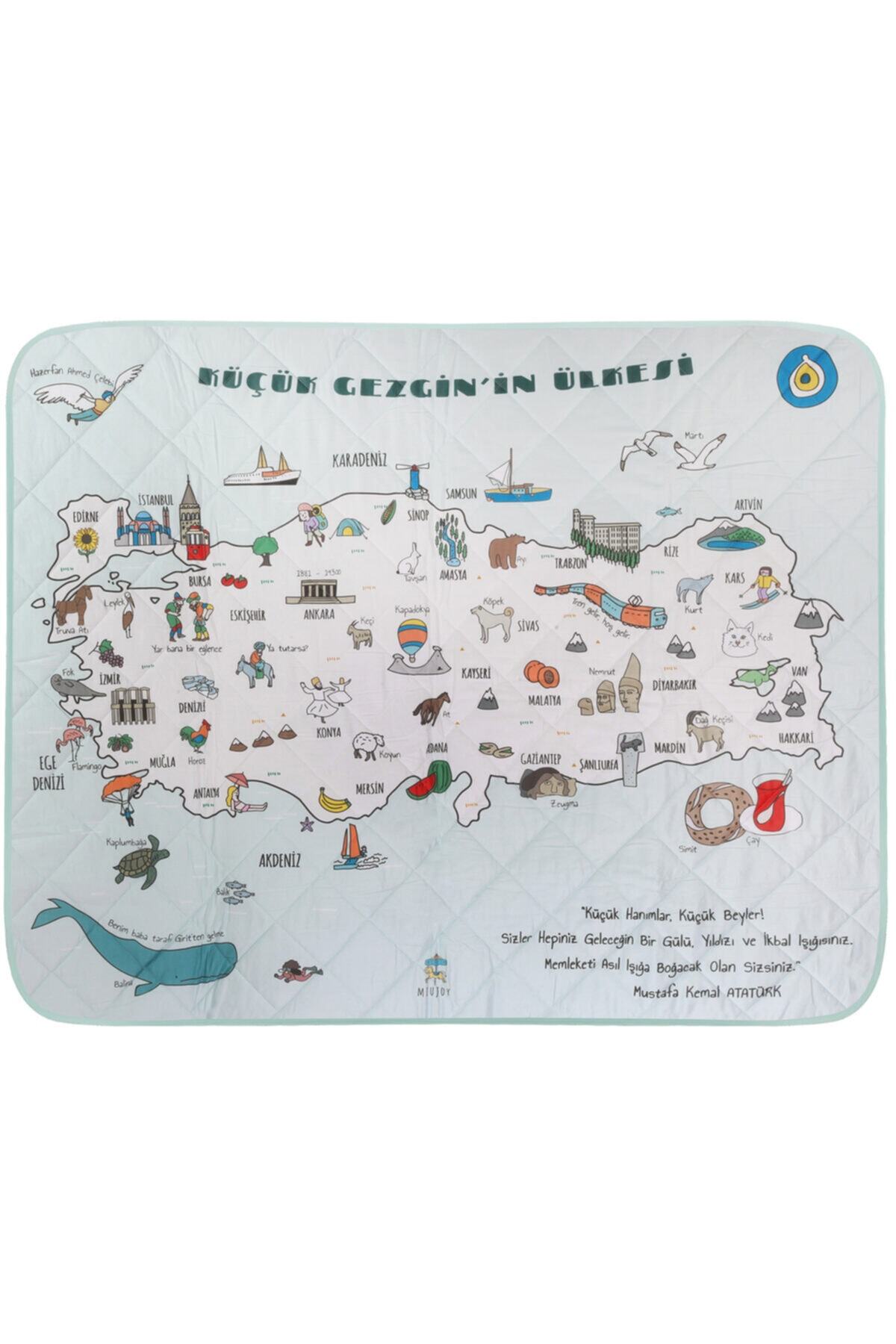 Miujoy Eğitici Türkiye Haritalı Oyun Halısı 115cm*150cm