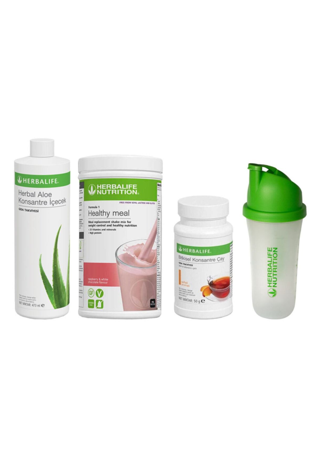 Herbalife Başlangıç Seti 15 1 Ahududu Shake x Şeftali 50 Gr Çay x Aloe Konsantre İçecek x Shaker