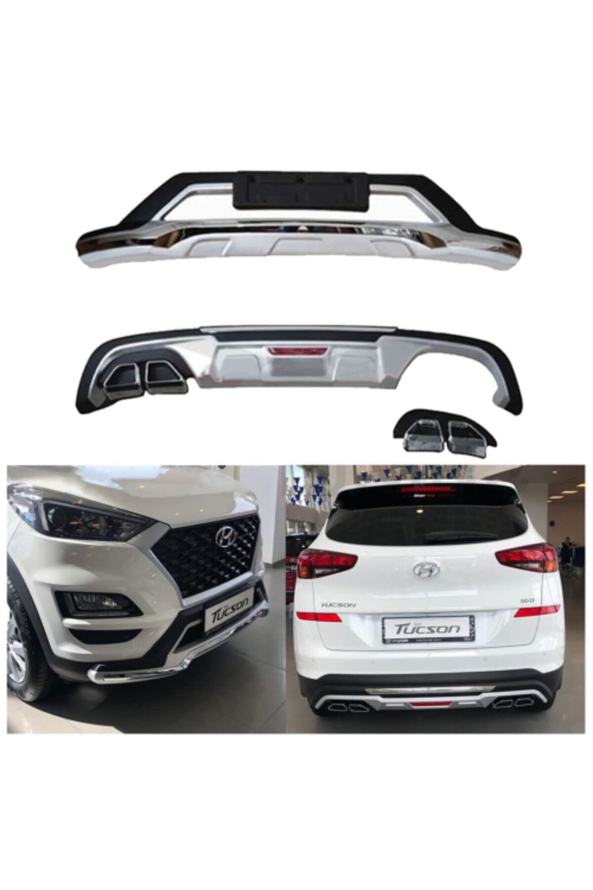 otobestto hyundai tucson on arka tampon koruma difuzor 2018 2019 2020 fiyati yorumlari trendyol