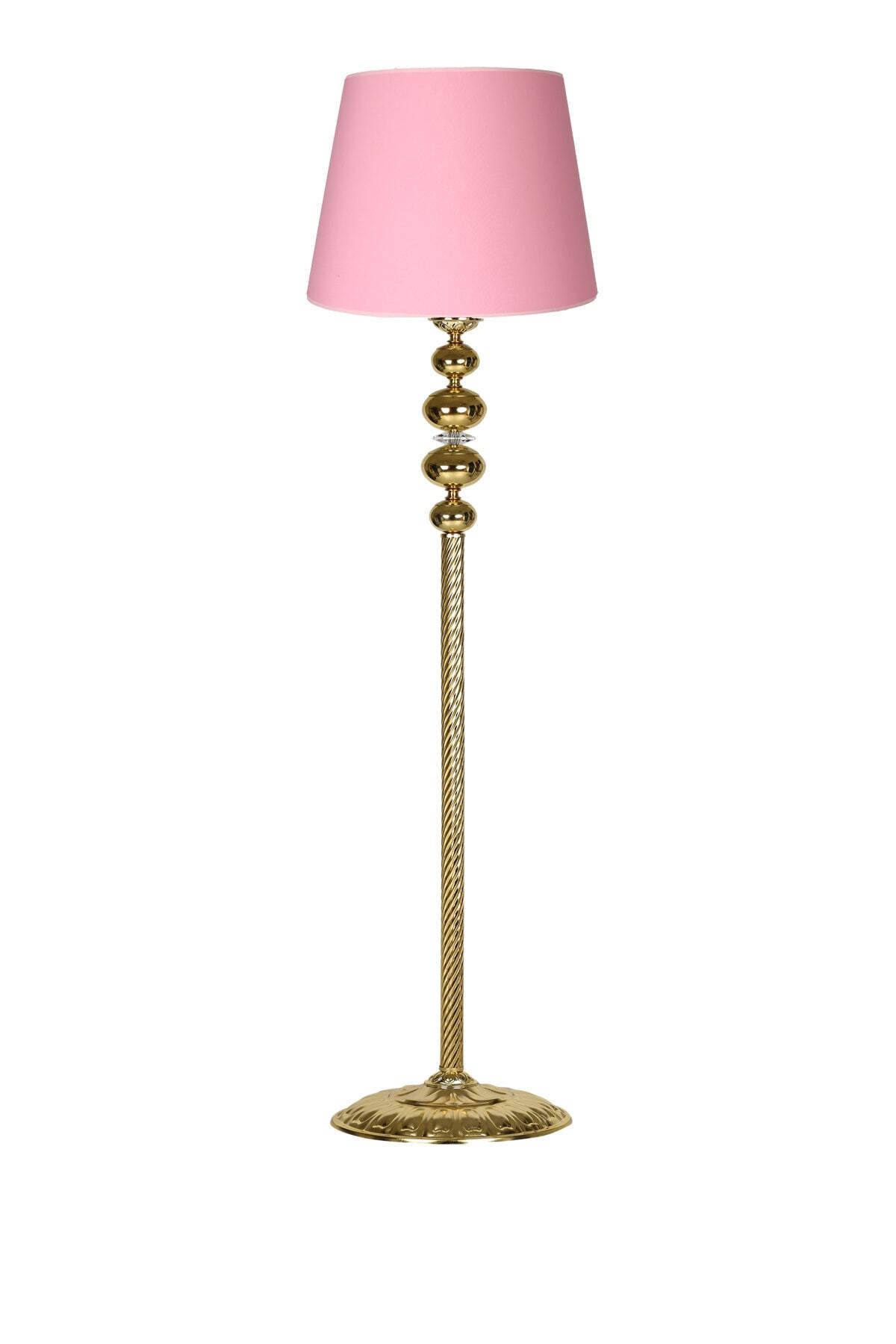Vinner Gold Burgulu 4'lü Küre Kristal Lambader - Pembe