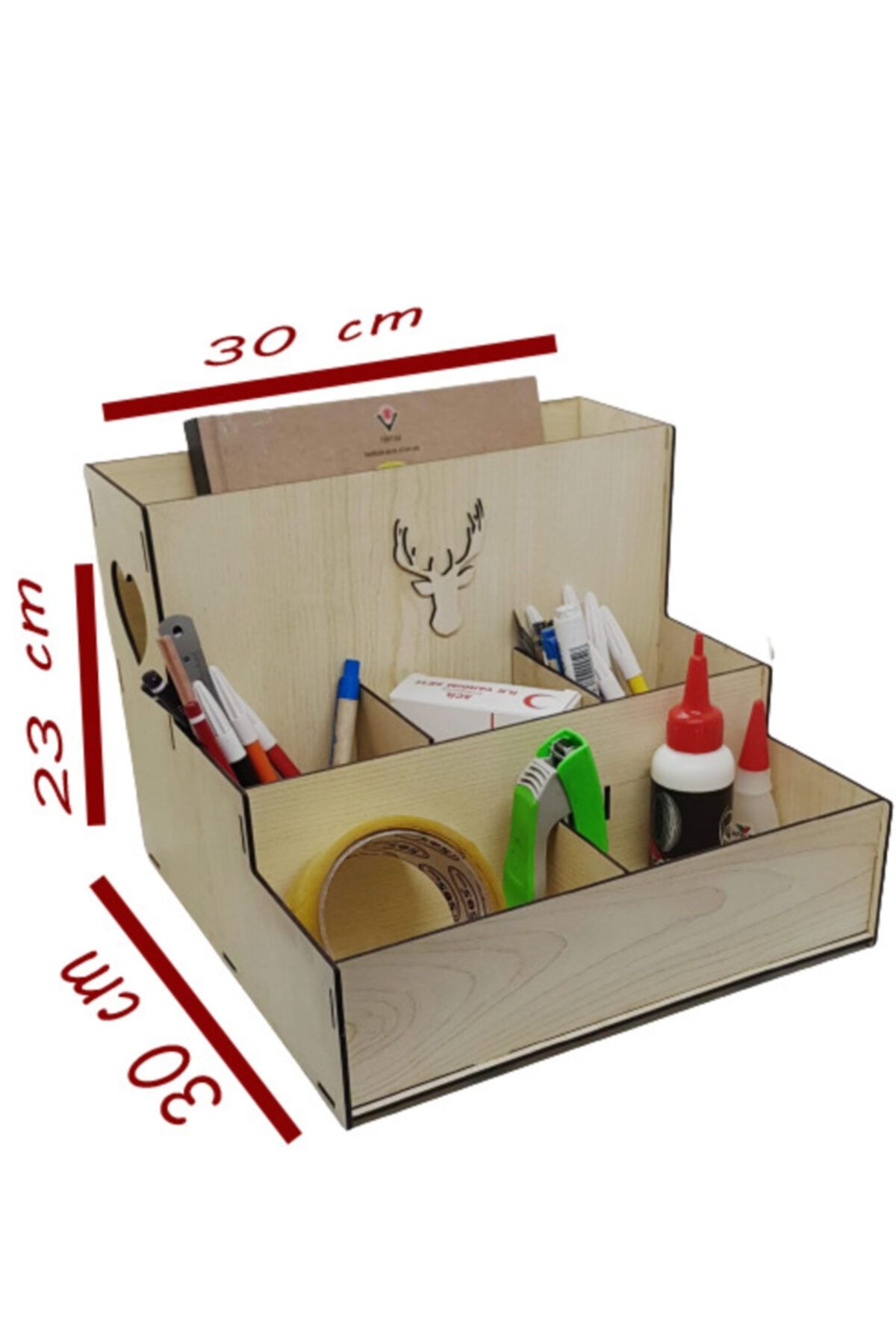 Ahşap Masaüstü Kalemlik Organizer